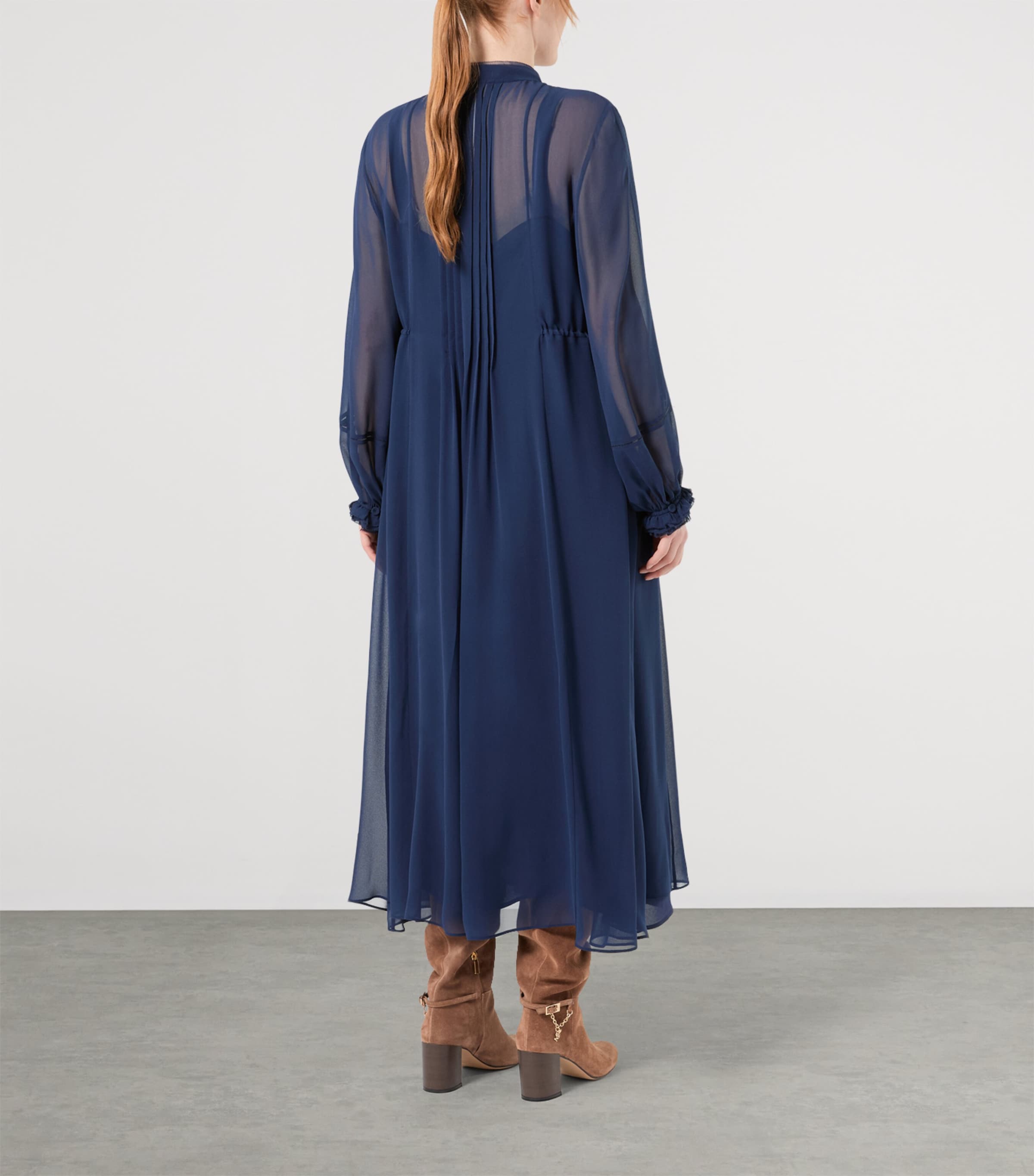 Marina Rinaldi Womens Silk Midi Dress Midnightblue Image 4