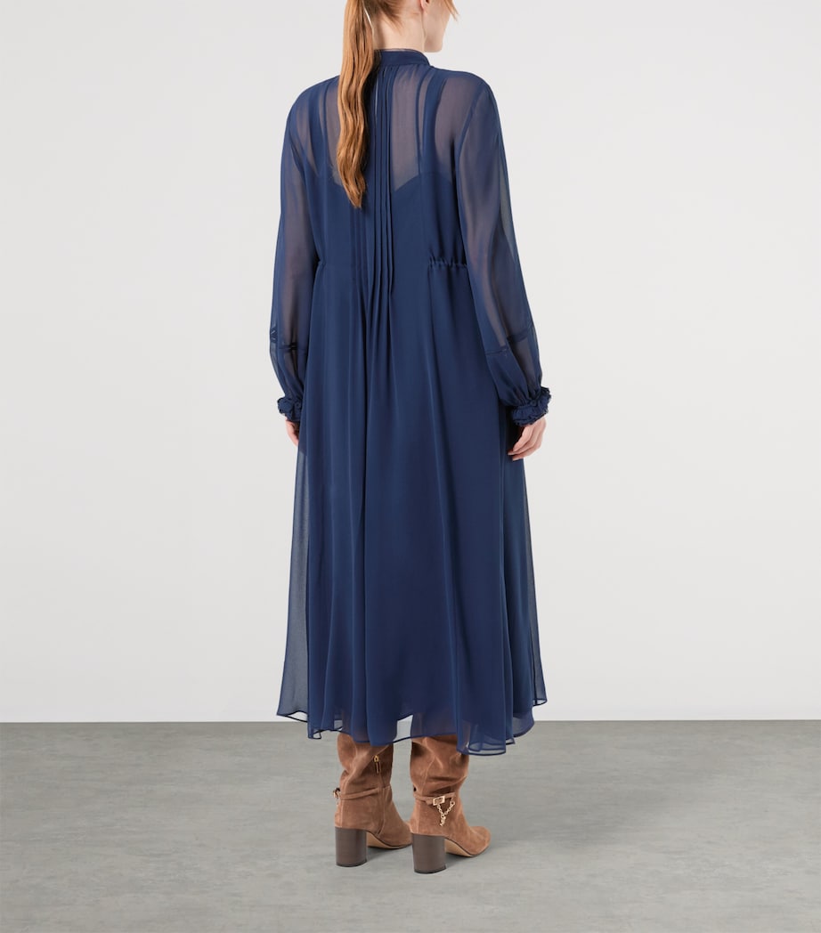 Marina Rinaldi Womens Silk Midi Dress Midnightblue Image 4