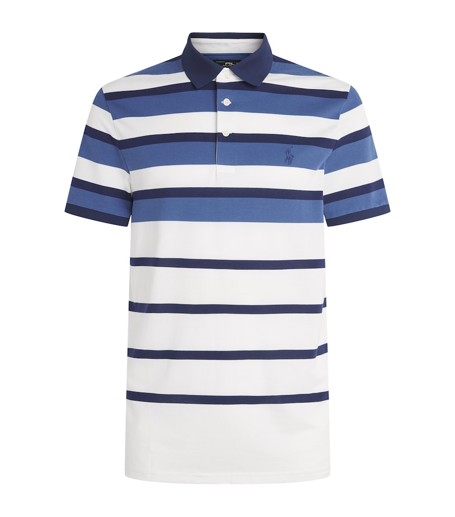 RLX Ralph Lauren Mens Stretch-Cotton Performance Polo Shirt Old Royal Multi Image 1