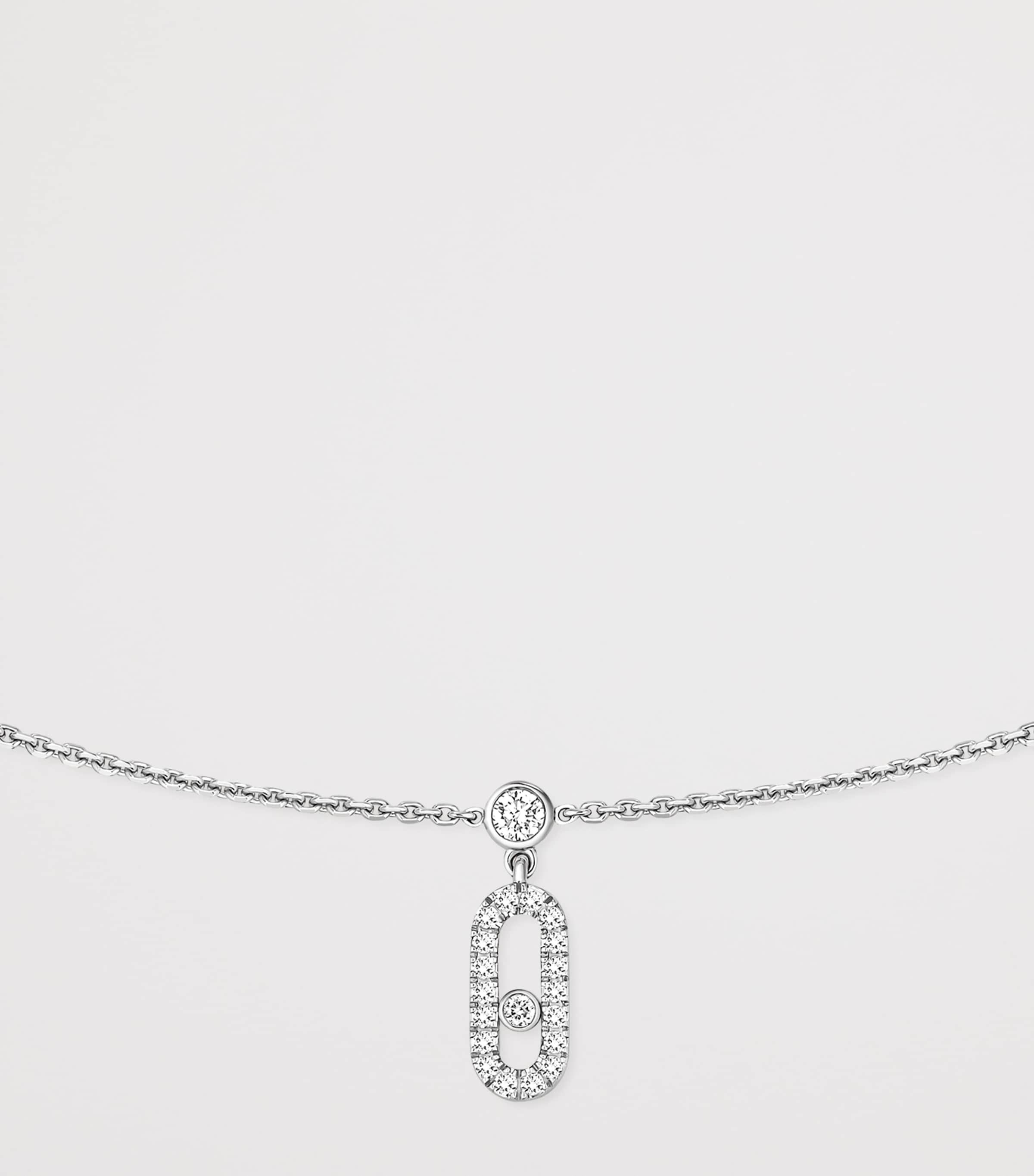 Messika Move Uno White Gold and Diamond Pavé Necklace White Gold Image 2