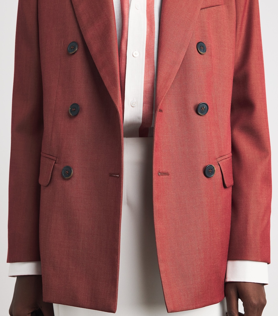 Max Mara Womens Virgin Wool Blazer Red Image 3