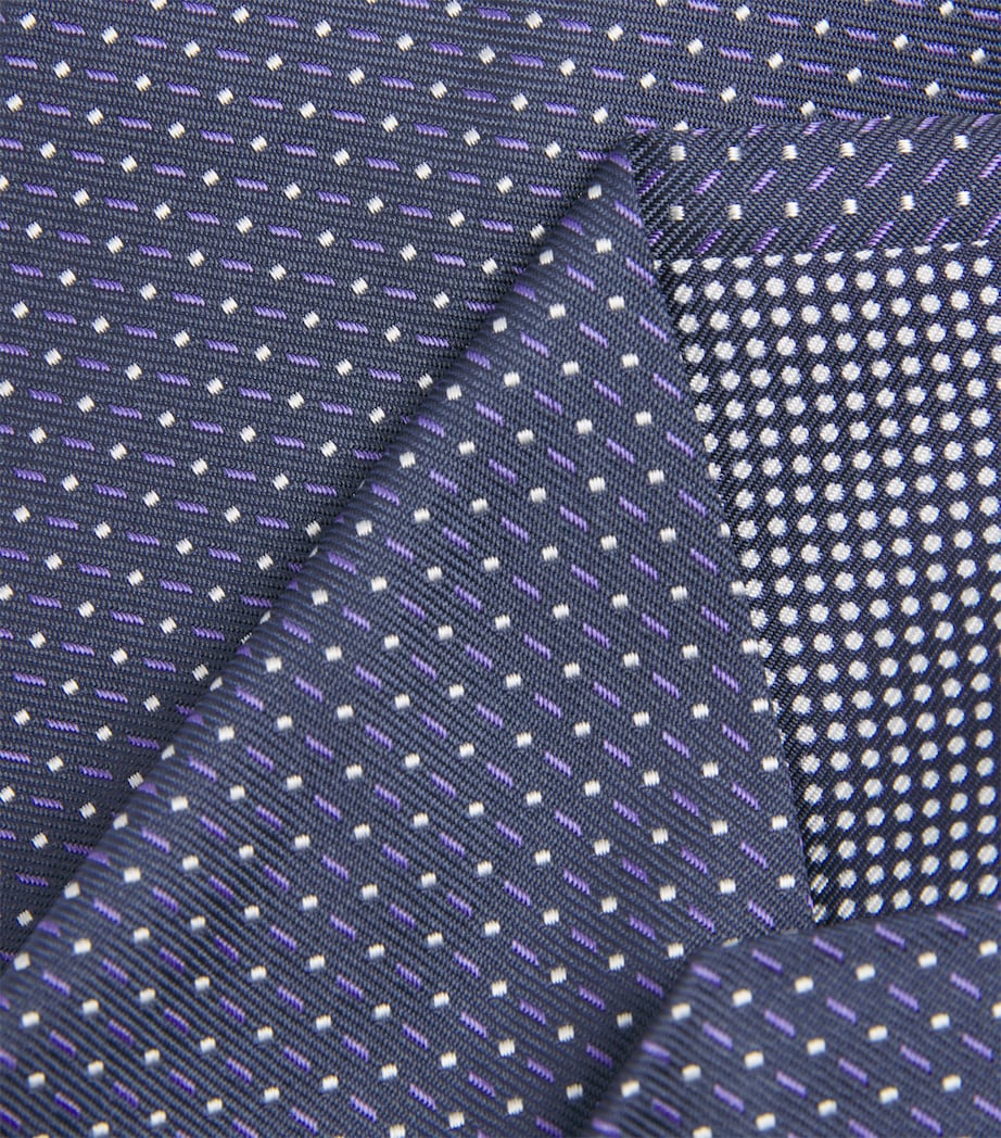 Eton Silk Pin Dot Tie Navy Blue Image 3