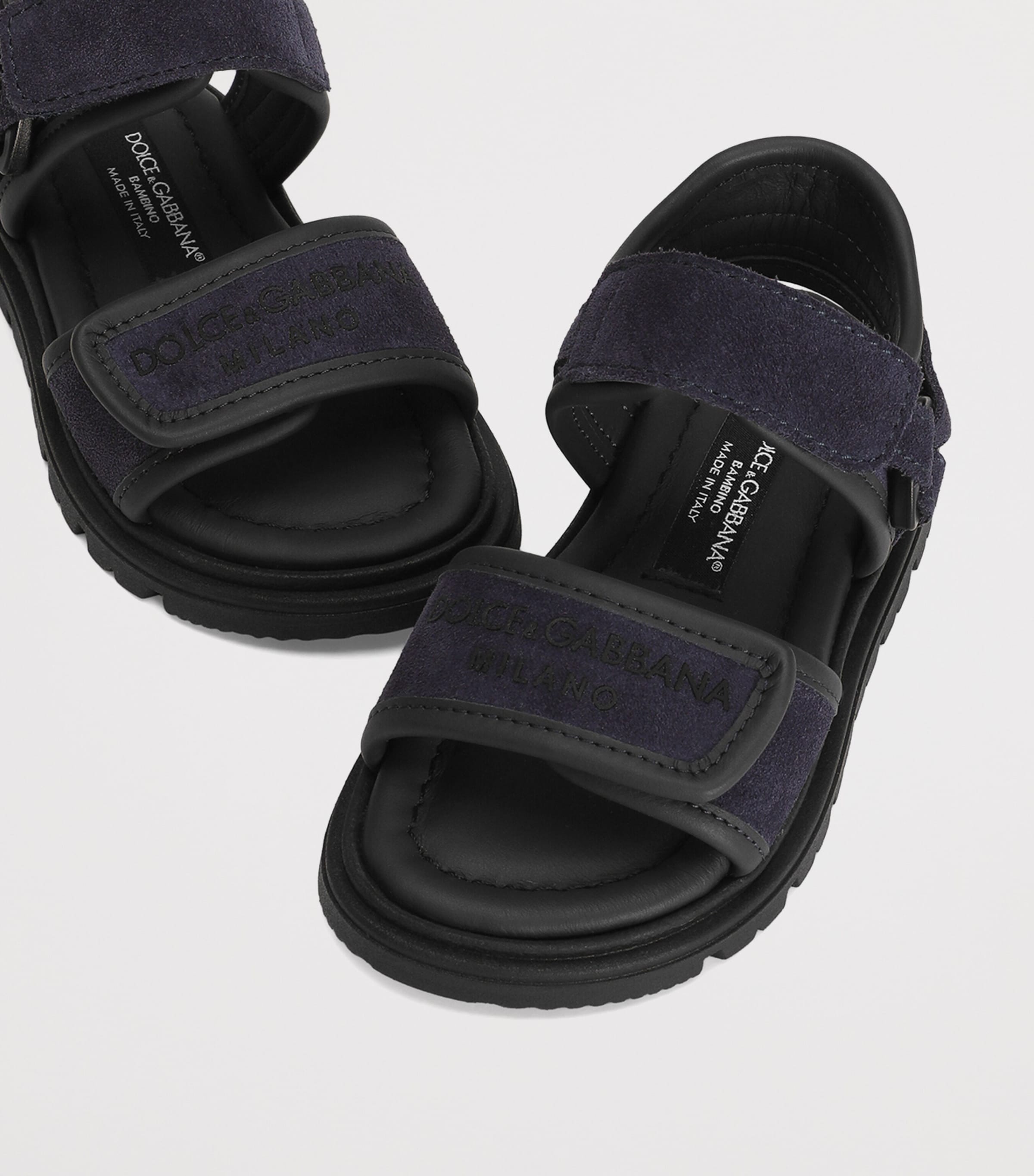 Leather Logo-Strap Sandals 89853-BLUE/BLACK Image 3