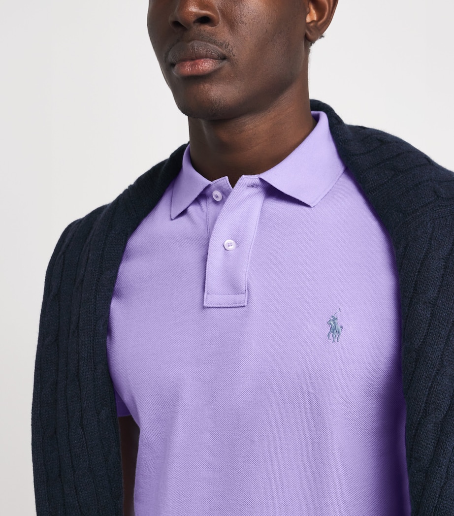 Cotton Mesh Custom-Fit Polo Shirt SKY LAVENDAR Image 6