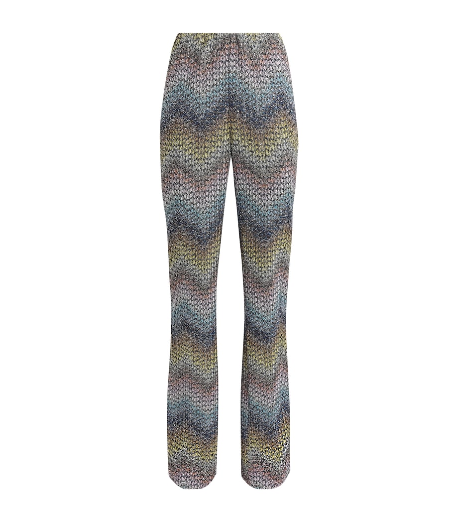 Missoni Womens Knitted Wide-Leg Trousers Smsns Mlt Bl Ylw Vlt Image 1