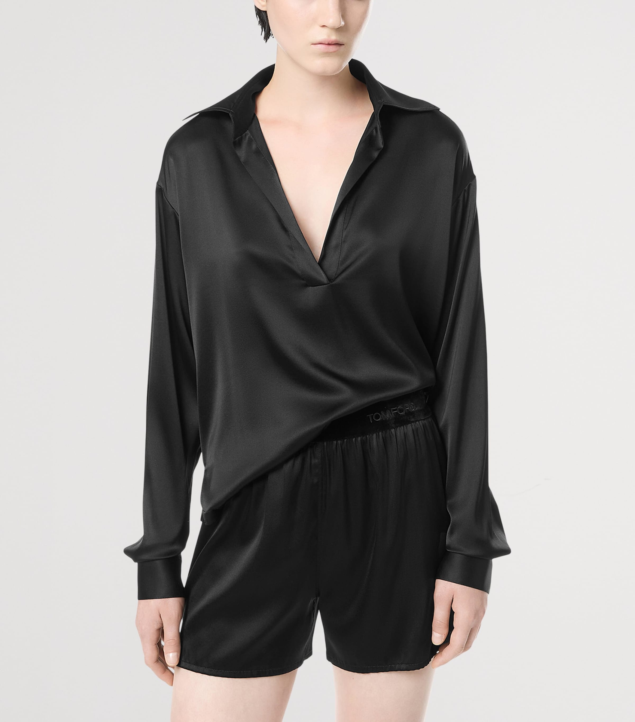 TOM FORD Womens Silk-Blend Blouse Naa Image 3
