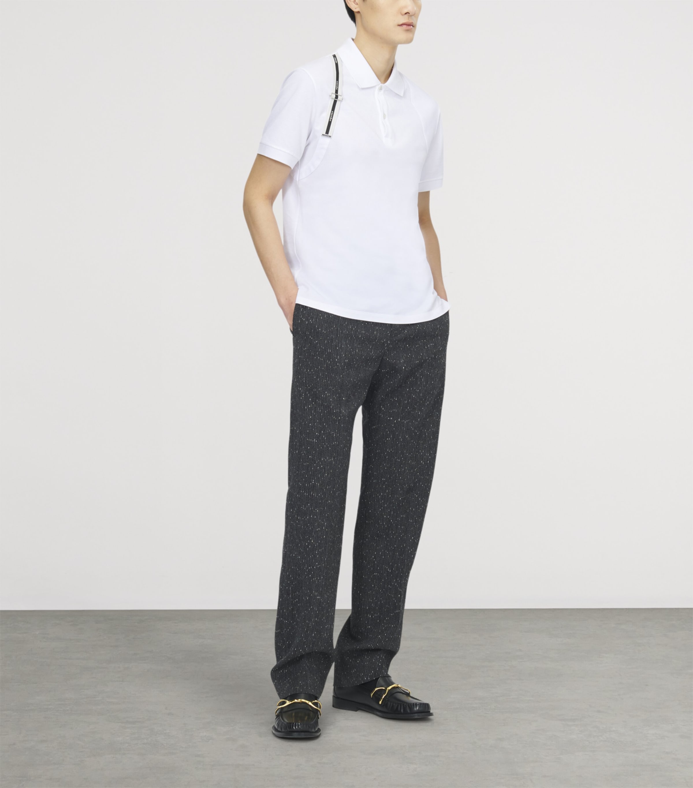 McQueen Mens Cotton Harness Polo Shirt Image 2