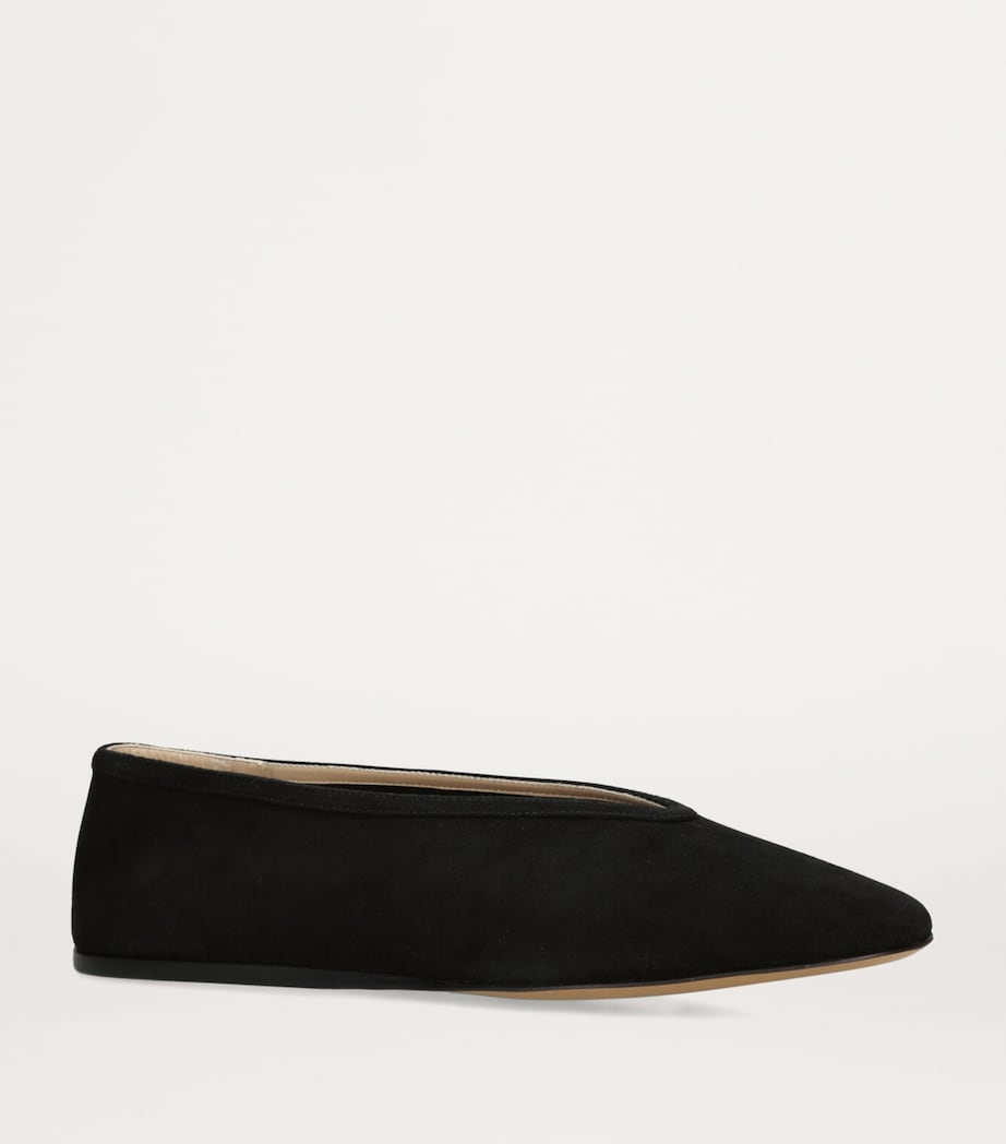 Suede Luna Ballet Flats BLACK Image 3