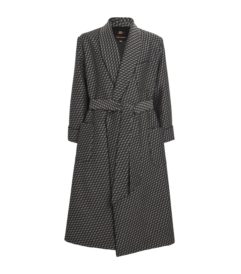 Wool-Blend Geometric Print Dressing Gown MULTI Image 1