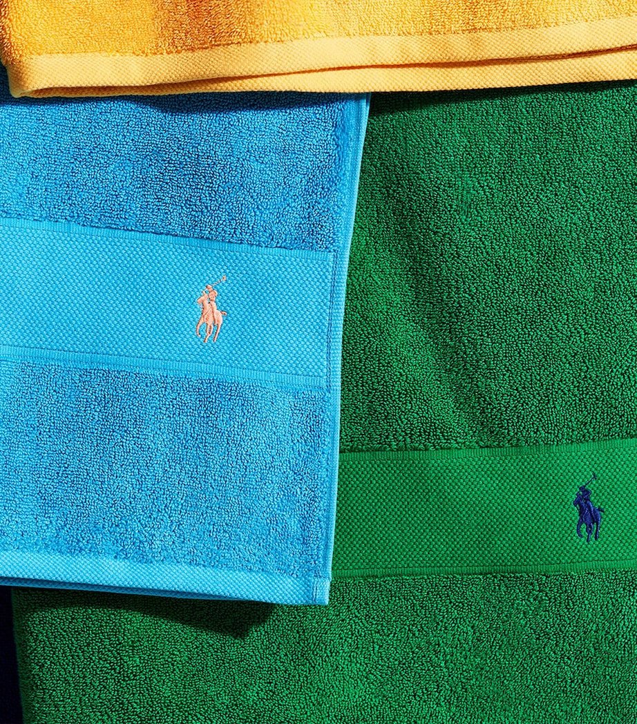 Polo Player Hand Towel (50cm x 100cm) COVE BLUE Image 3