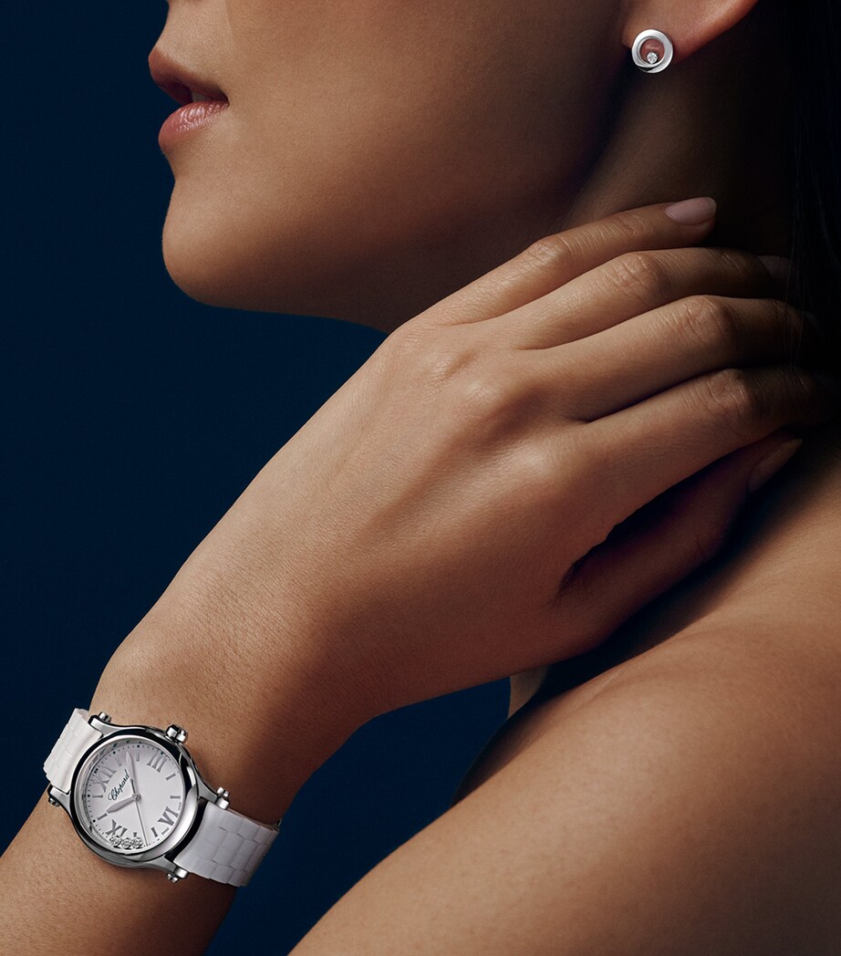 White Gold And Diamond Happy Diamonds Icons Earrings 18K WHITE GOLD Image 6