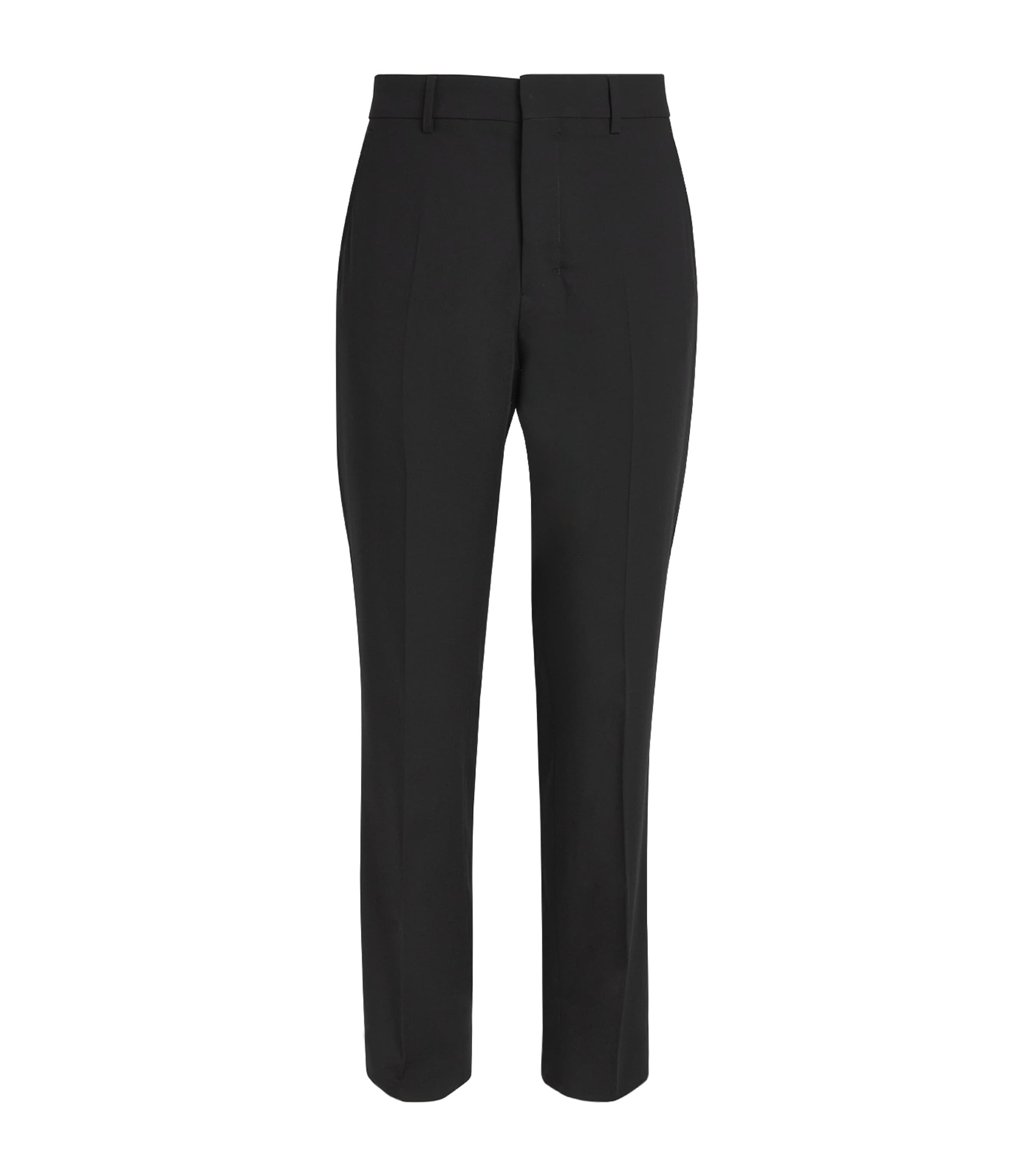 AMI Paris Mens Virgin Wool Straight Trousers Noir Image 1
