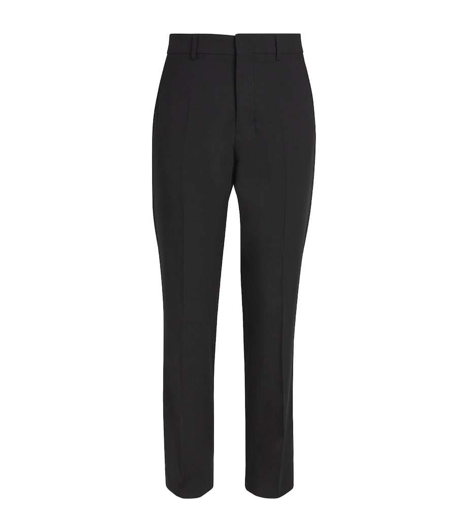 AMI Paris Mens Virgin Wool Straight Trousers Noir Image 1