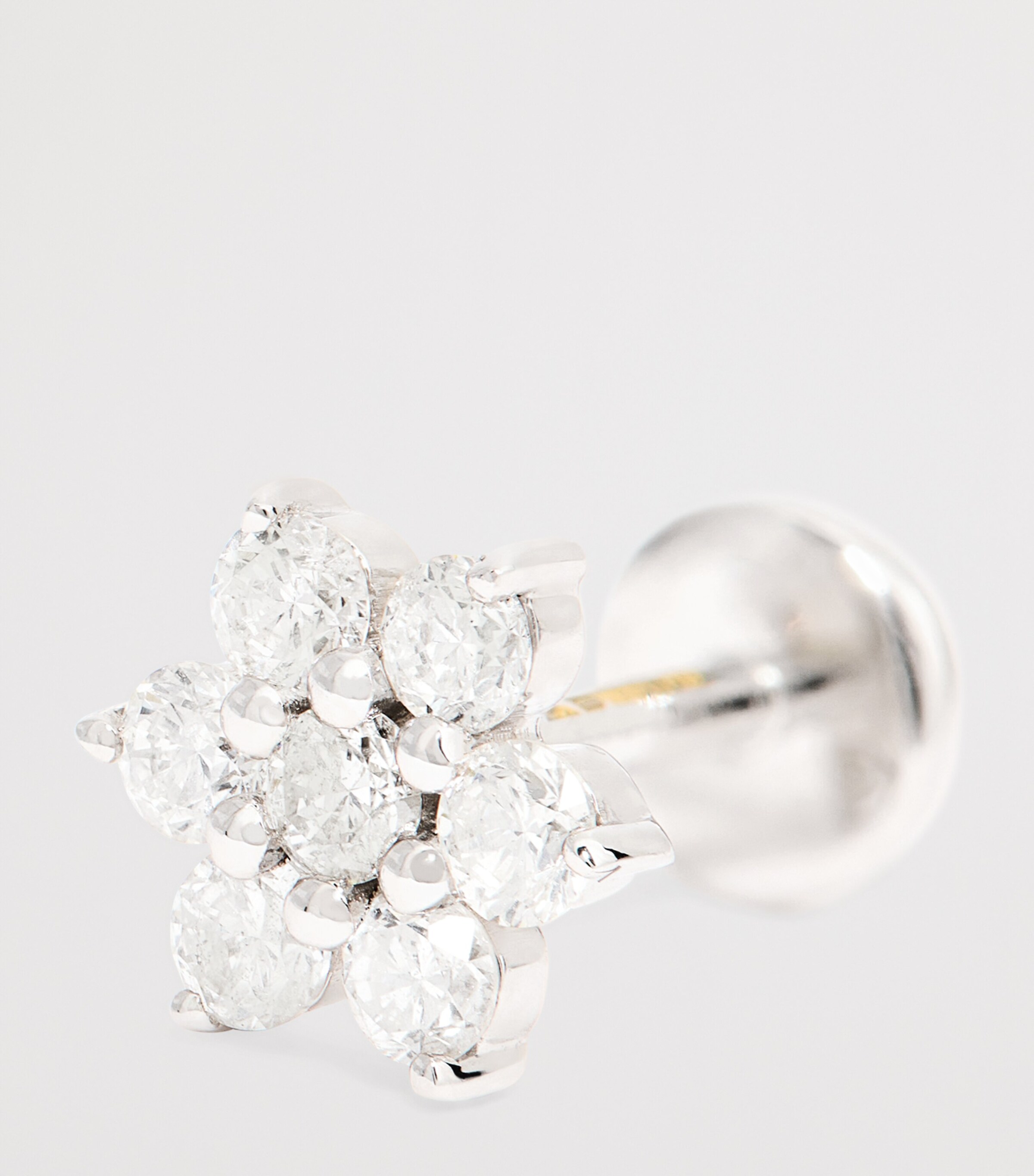 Persée White Gold and Diamond Flower Single Stud Earring White Gold Image 6