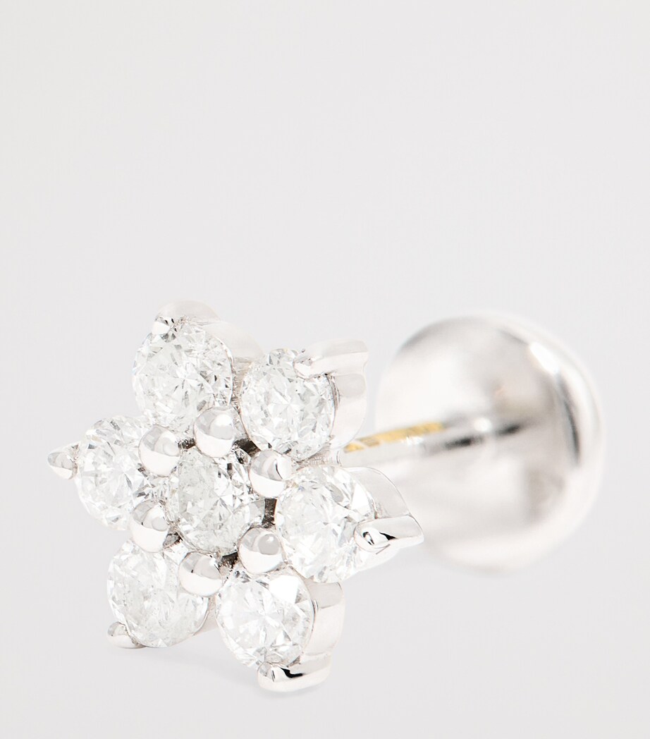 Persée White Gold and Diamond Flower Single Stud Earring White Gold Image 6