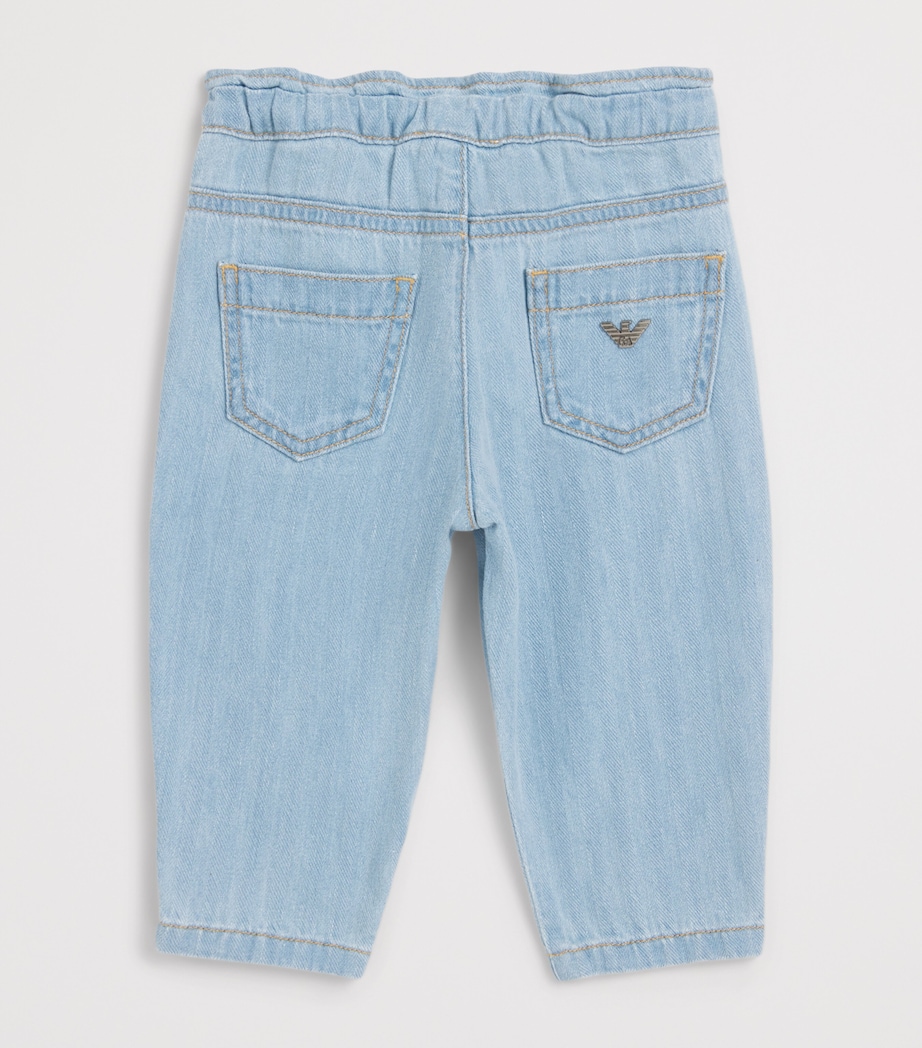 Emporio Armani Kids Elasticated Jeans (6-36 Months) Light Blue Denim Image 2