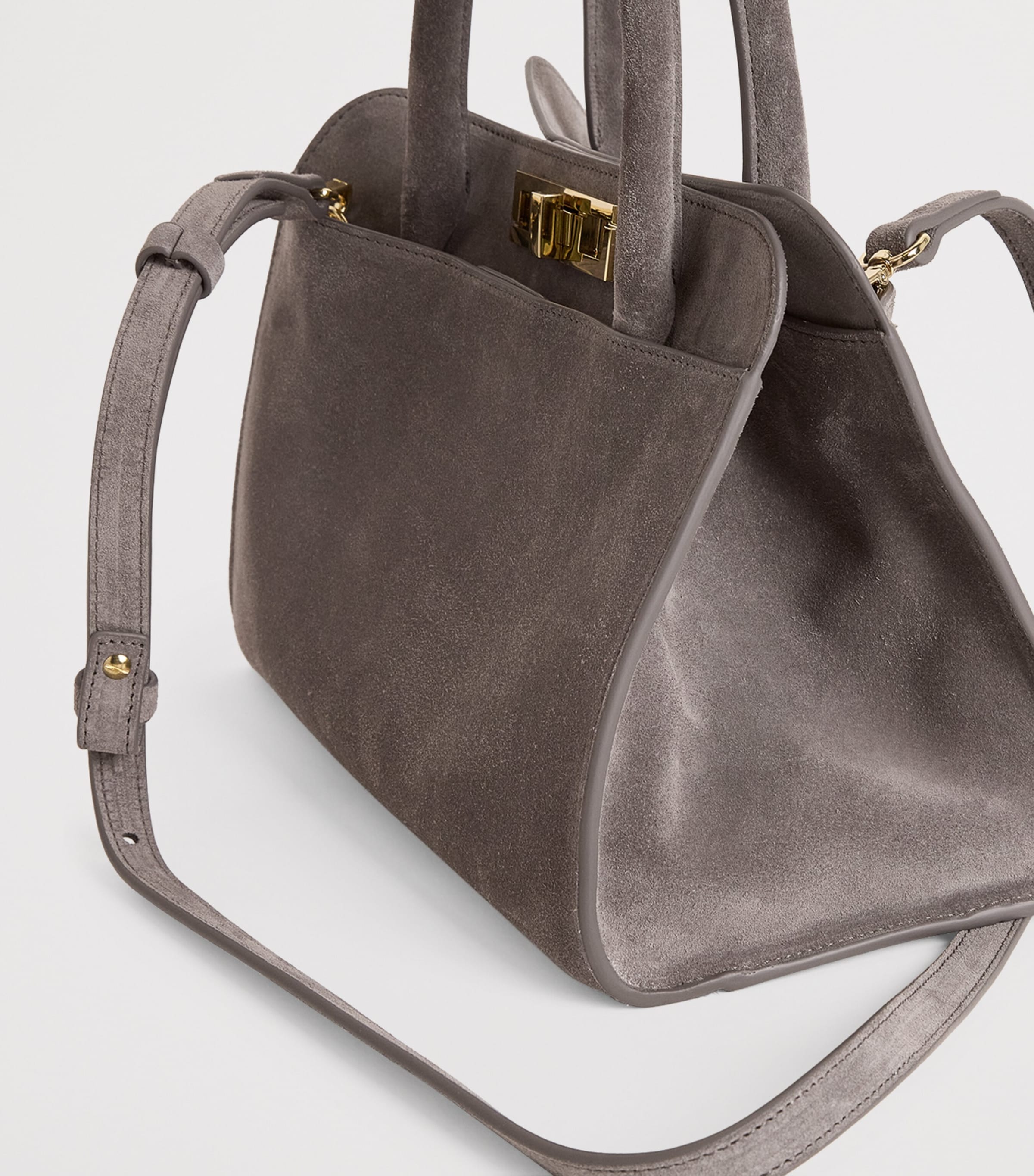 Fabiana Filippi Black Medium Suede Top-Handle Bag | Harrods US