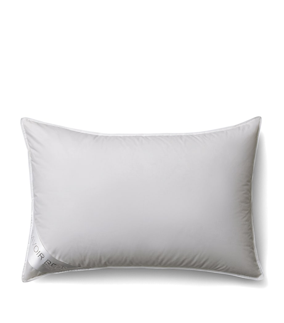 Firm Canadian Goose Down and Feather Pillow (50cm x 75cm) WHITE Image 1