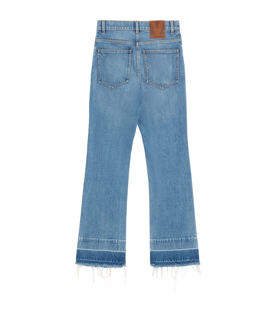 Valentino Womens Butterfly Embroidered Jeans Image 2