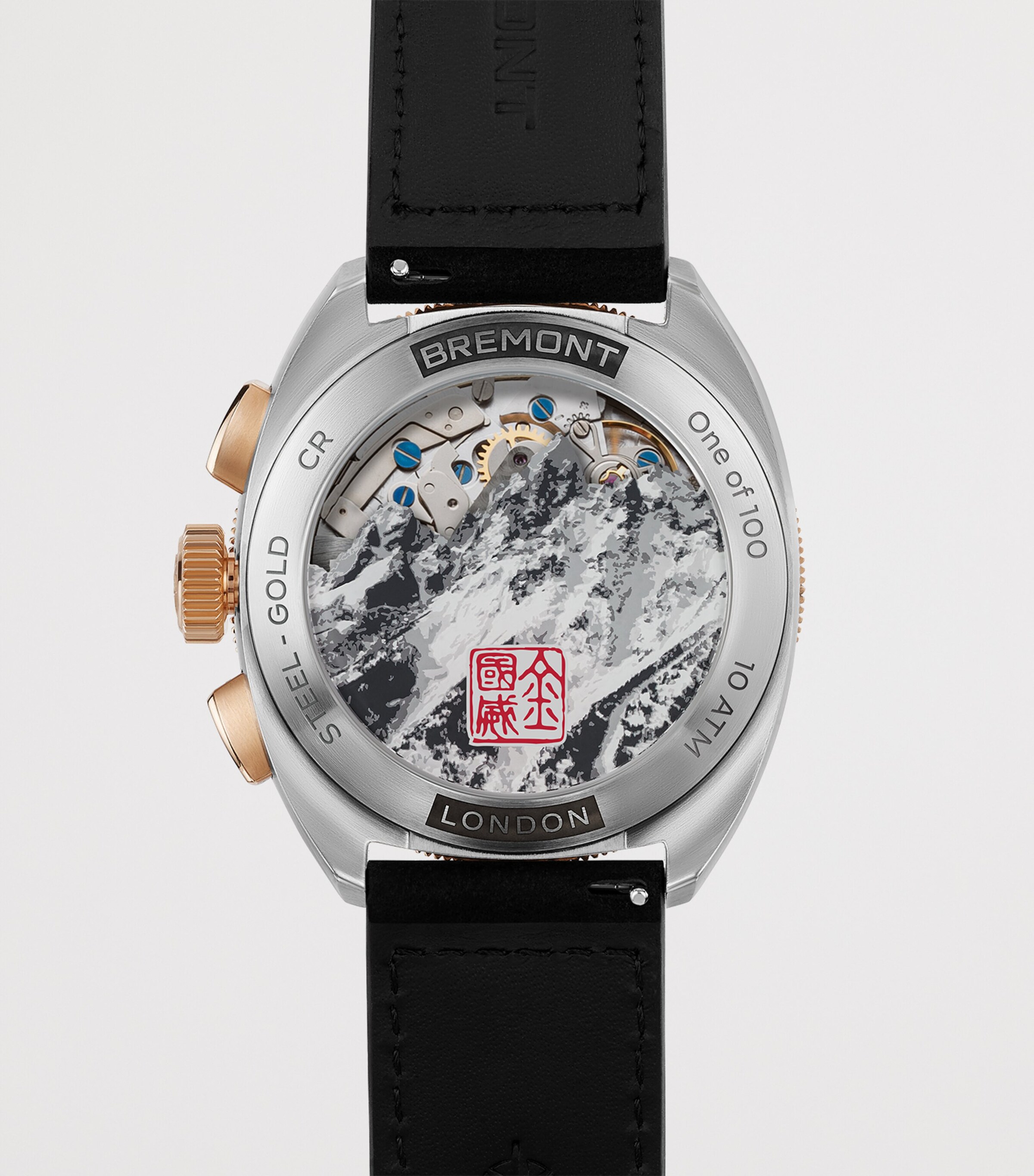 x Jimmy Chin Sterling Silver and Rose Gold Terra Nova Chronograph Watch 42.5mm BLACK Image 2