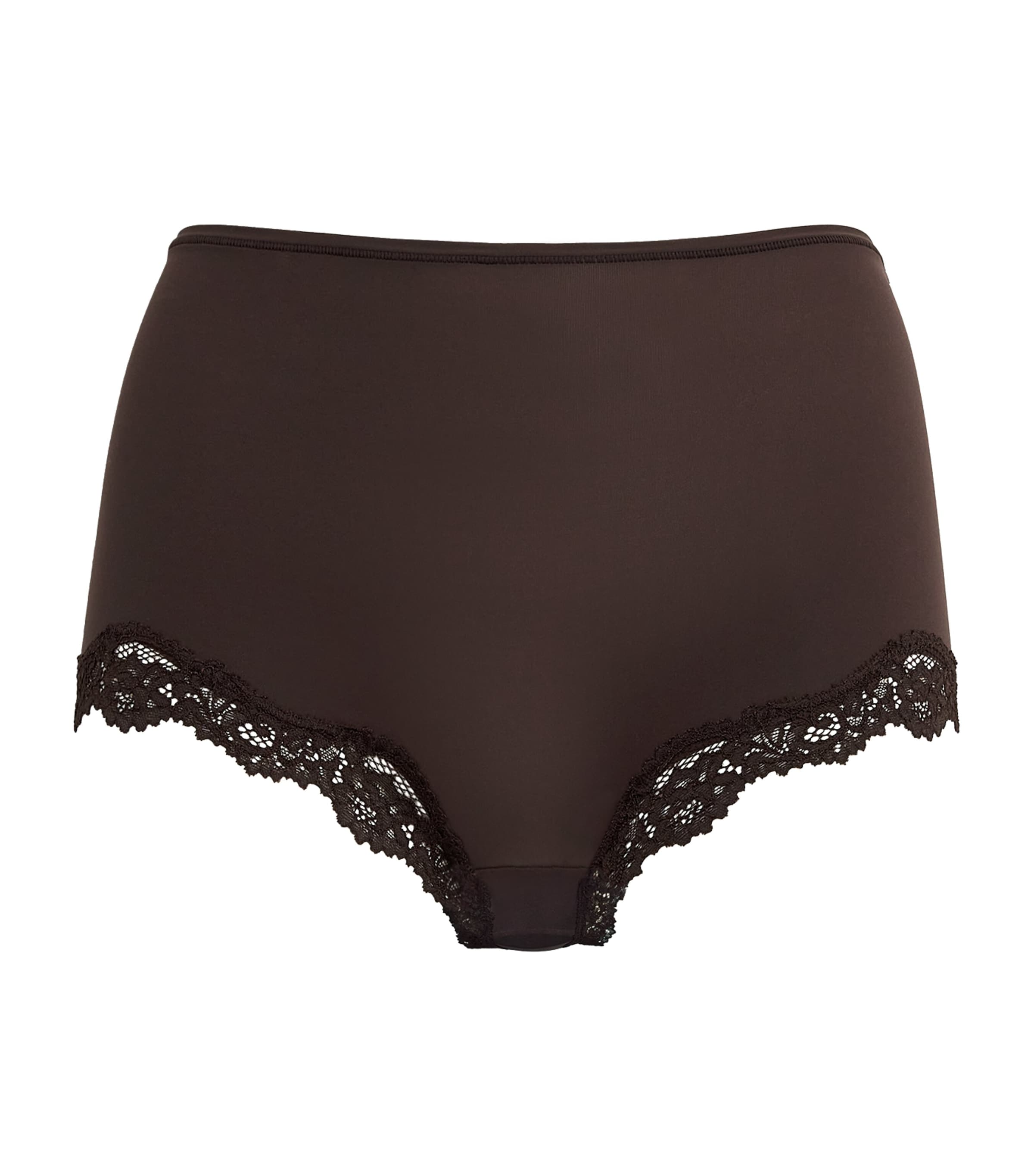 Skims Lace-trim Fits Everybody Boyshort Briefs In Brown