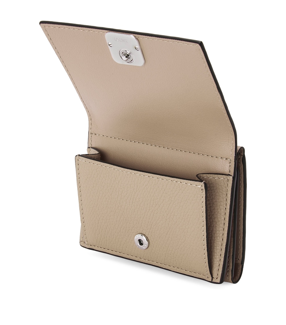 Leather Anagram Trifold Wallet SAND Image 4