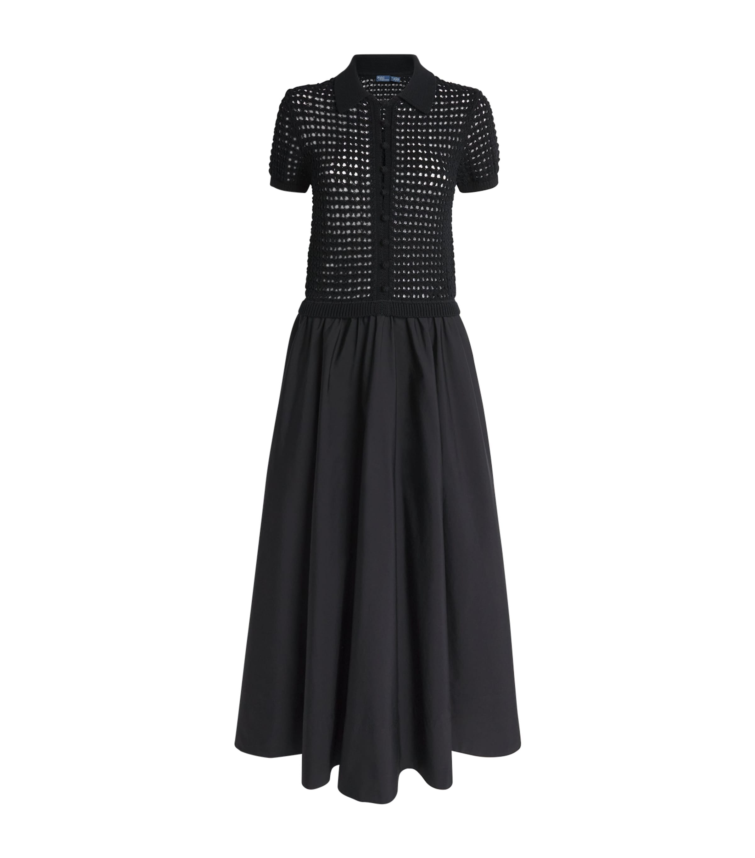 Polo Ralph Lauren Womens Cotton Hybrid Maxi Dress Polo Black Image 1