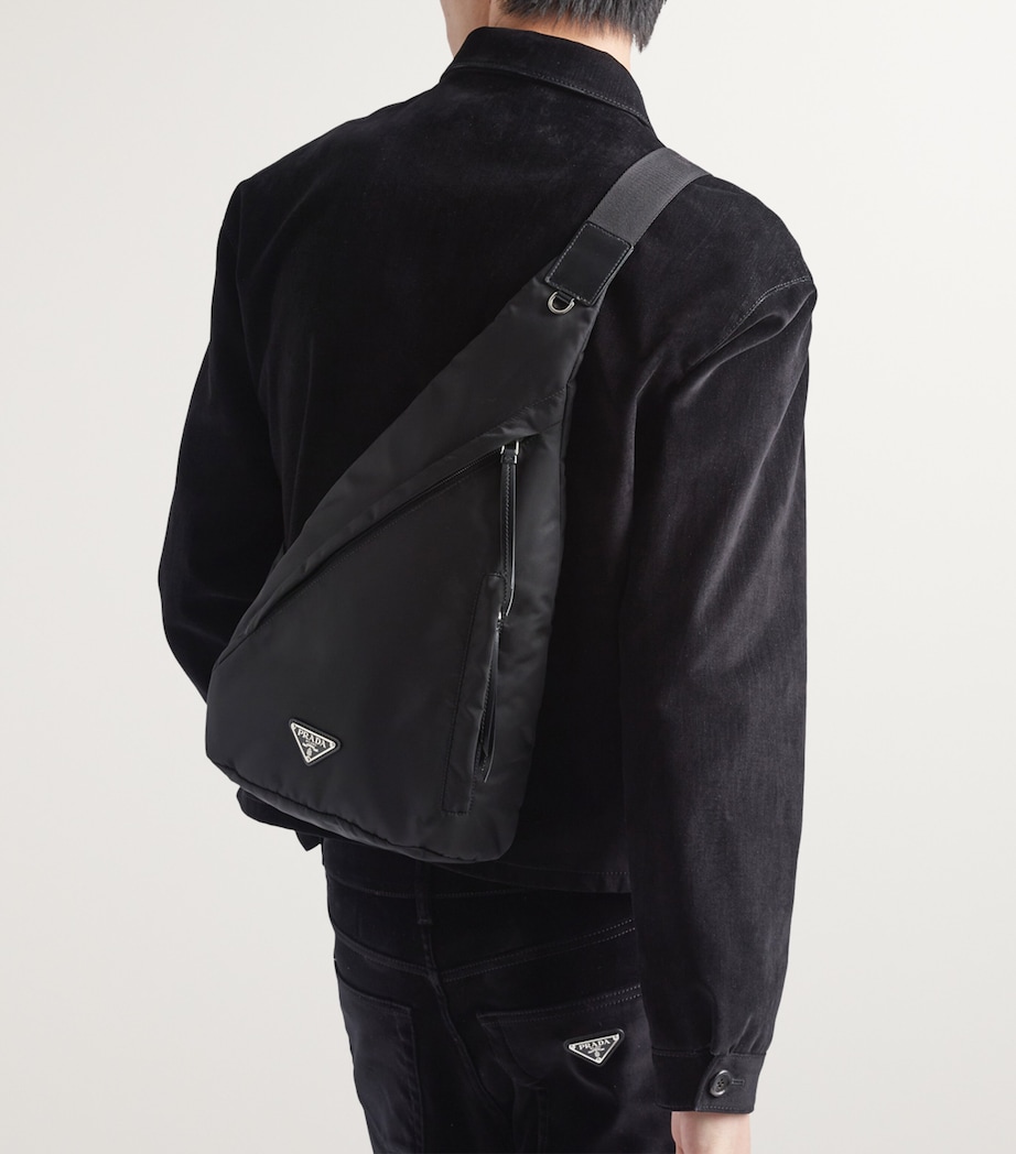 Re-Nylon and Leather Backpack F0002 Image 7
