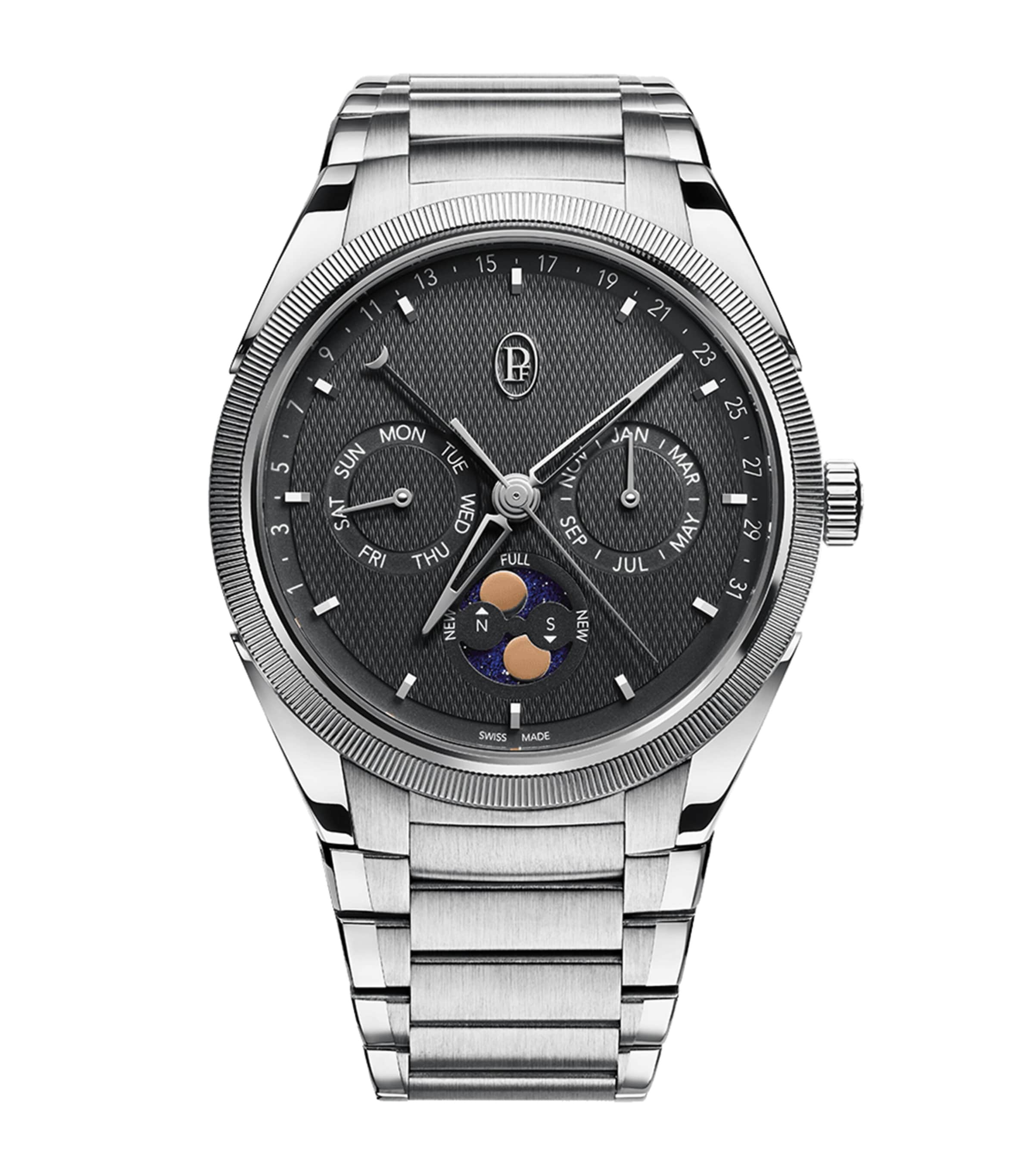 Parmigiani Fleurier Stainless Steel Tonda PF Gregorian Annual Calendar Watch 42mm | Fine Watches | Mens Fine Watches | Designers | Parmigiani Fleurier