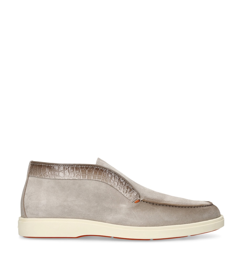 Santoni Suede Detroit Slip-On Sneakers Grey Image 1