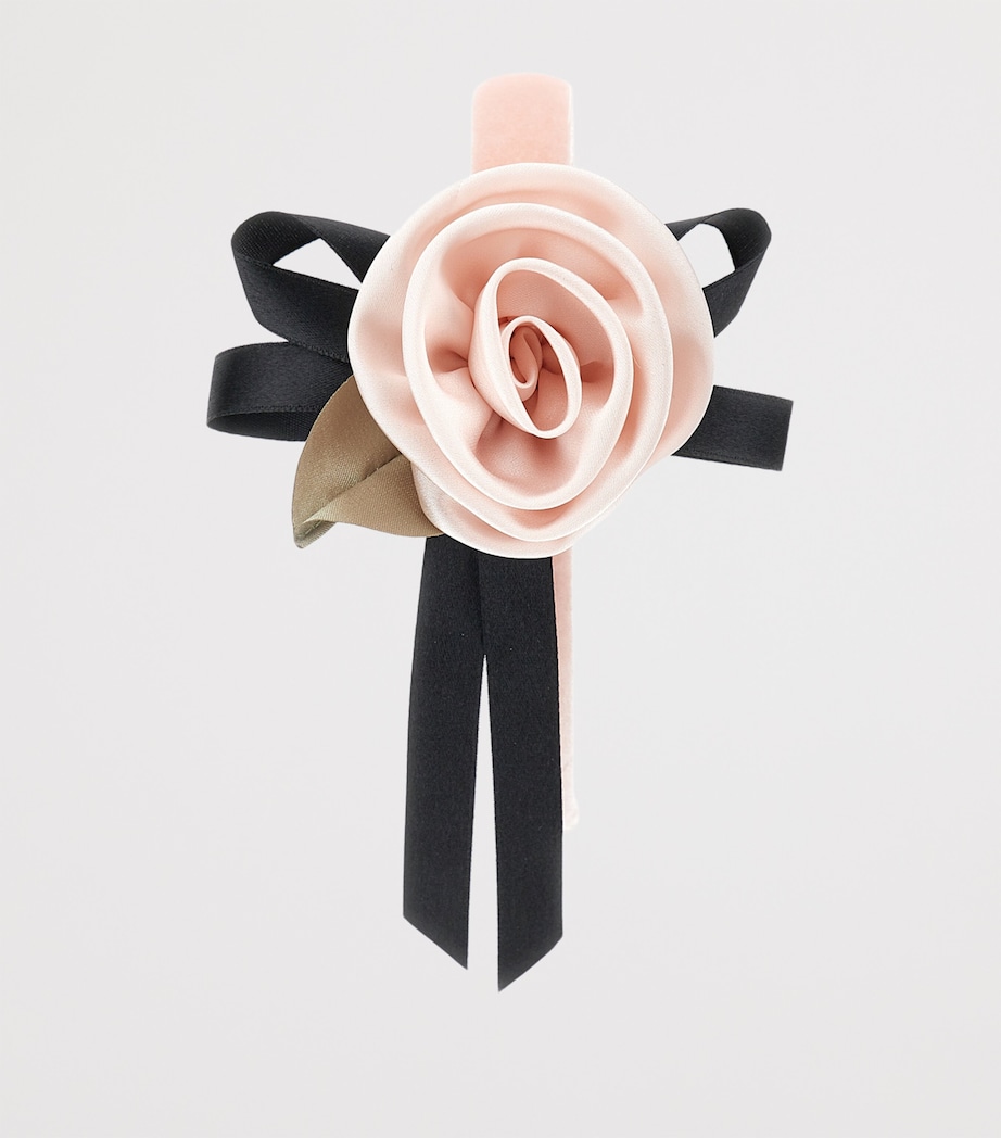 Velvet Flower Headband ROSA FAIRYTALE Image 2