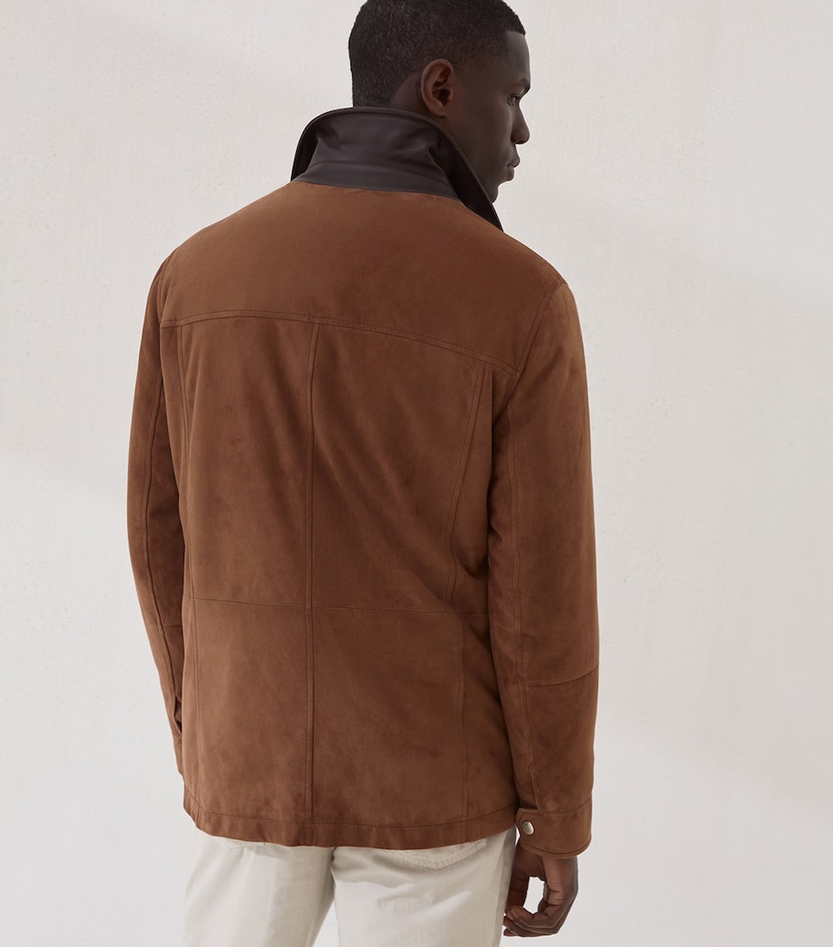 Suede Leather Padded Jacket CWB63 Image 3