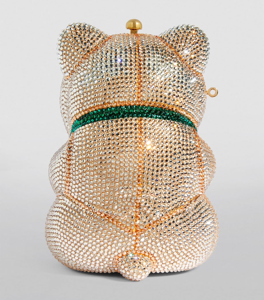 Embellished Harrods Bear Clutch Bag CHAMPAGNE PROSECCO Image 4