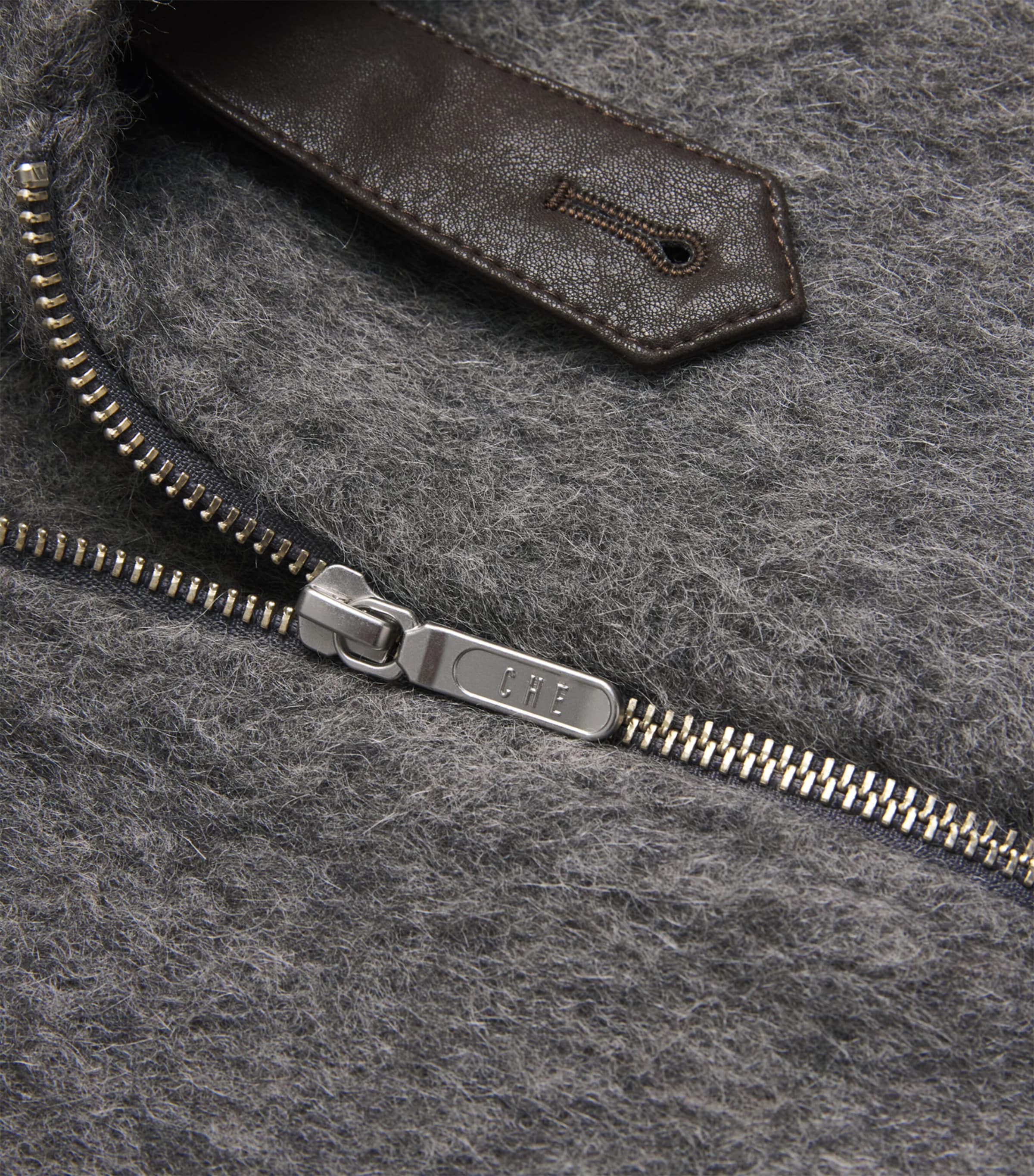 CHÉ Mens Wool-Blend Verbier Bomber Jacket Stone Grey Image 6