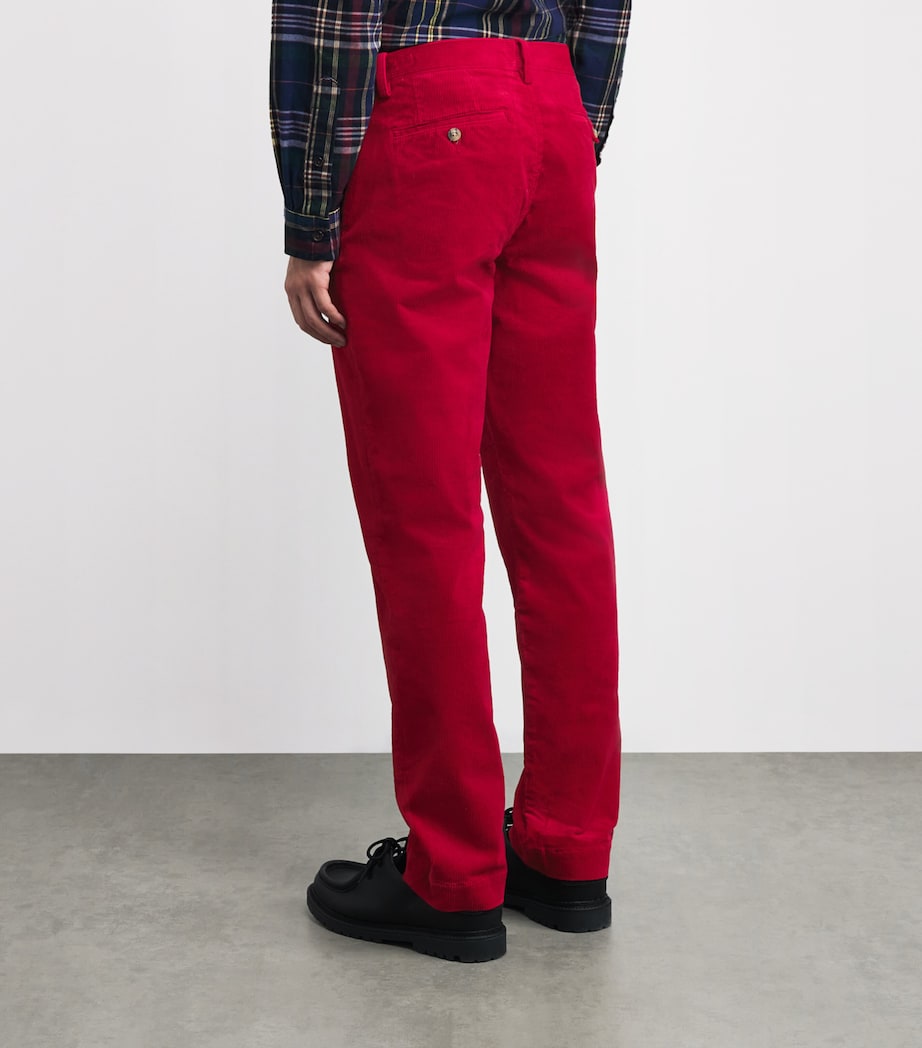 Corduroy Bedford Straight Trousers RED Image 4