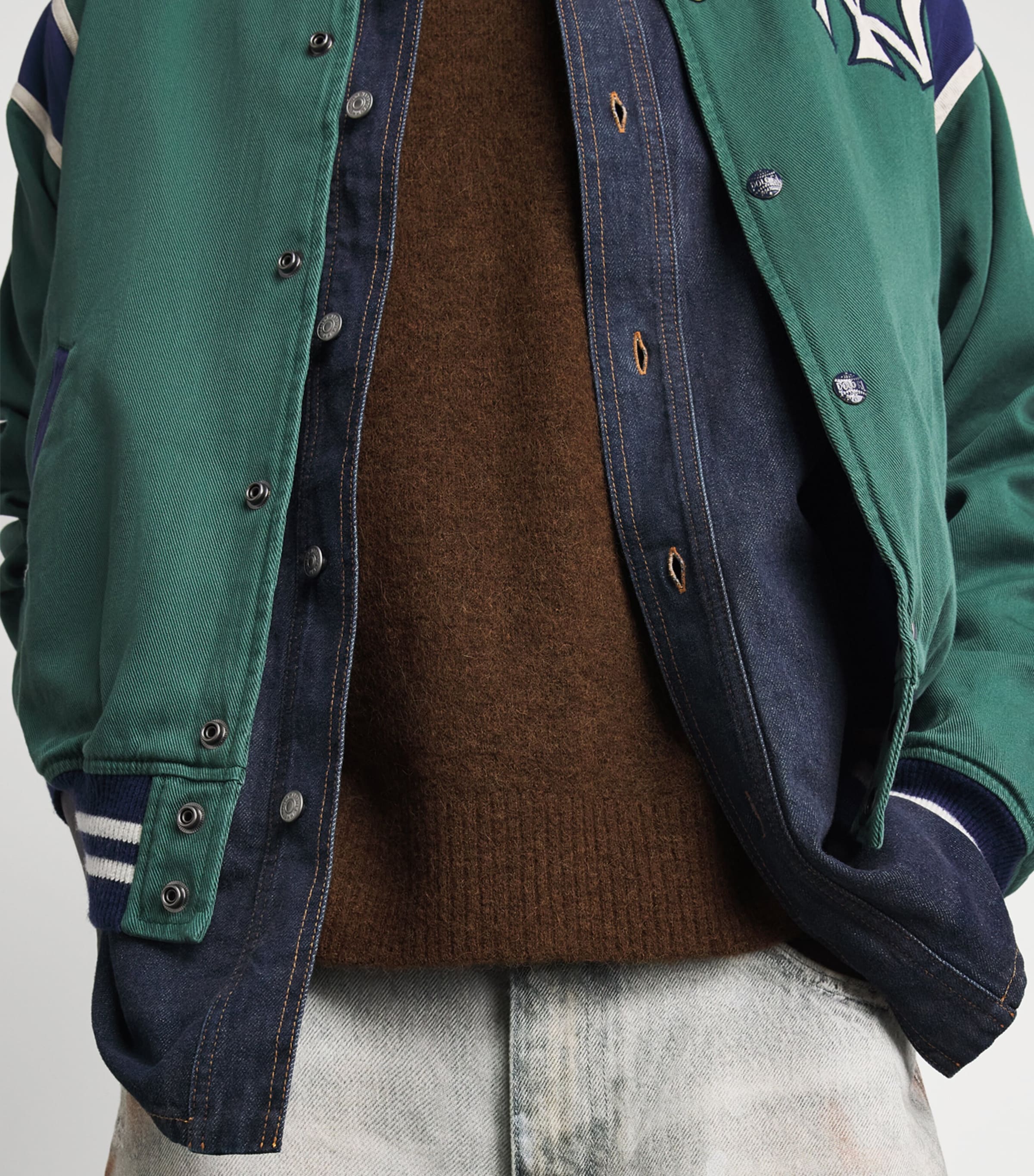 Represent Mens Wool-Blend Logo Sweater Chocolate Image 3