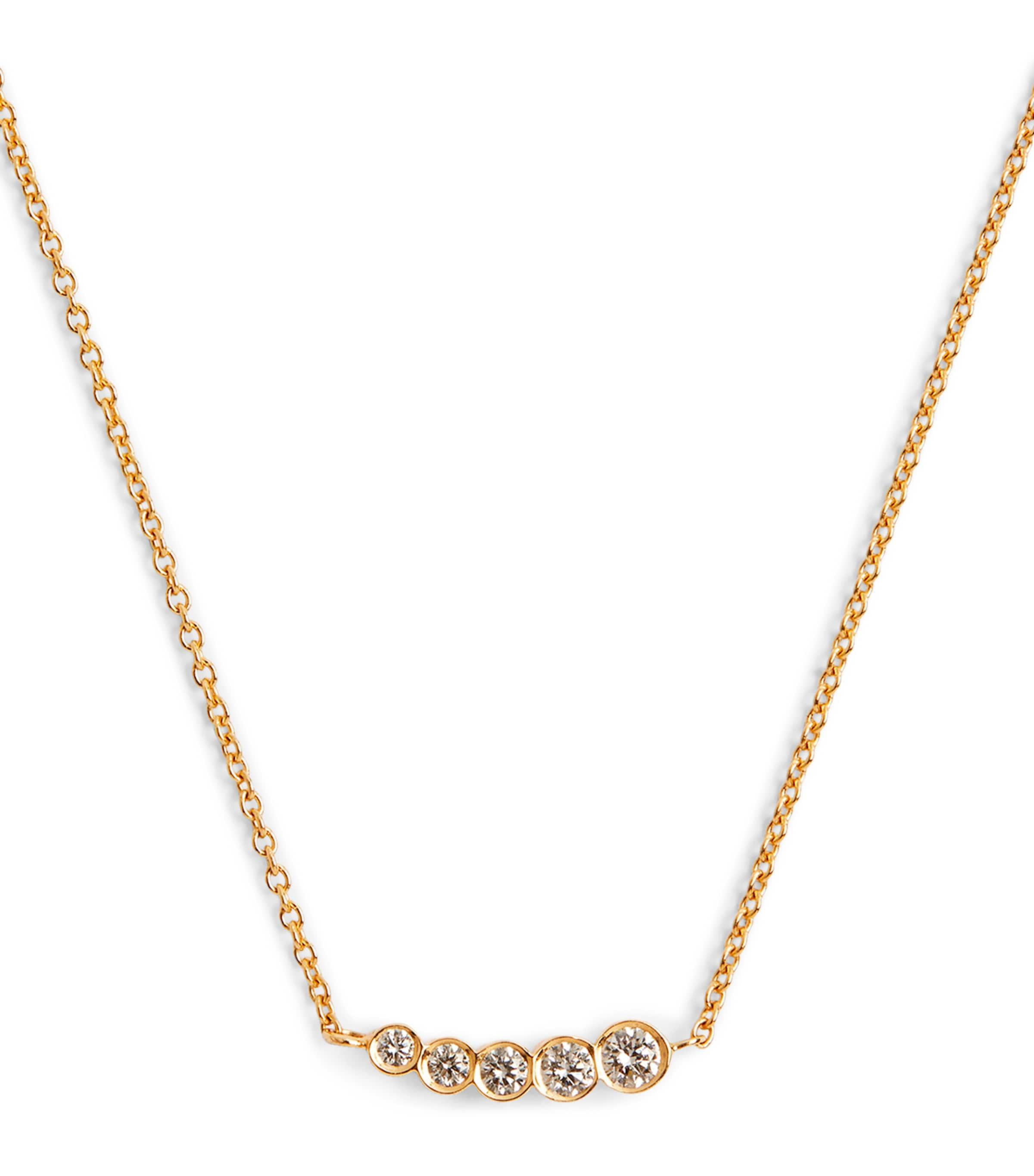 Sophie Bille Brahe Yellow Gold And Diamond Lune Necklace