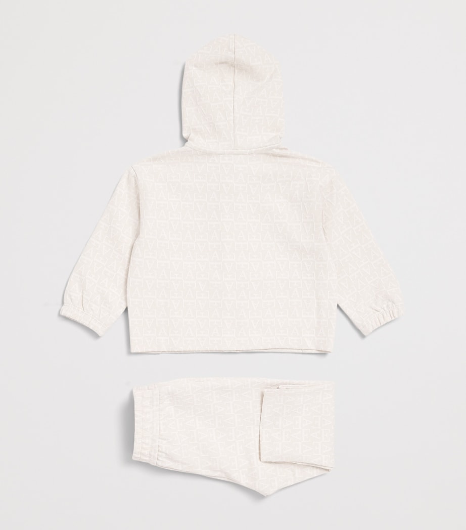 Emporio Armani Kids Logo Hoodie and Sweatpants Set (3-36 Months) White Sand Image 2