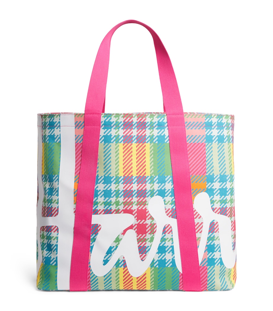 Harrods Large Madras Check Tote Bag Image 1