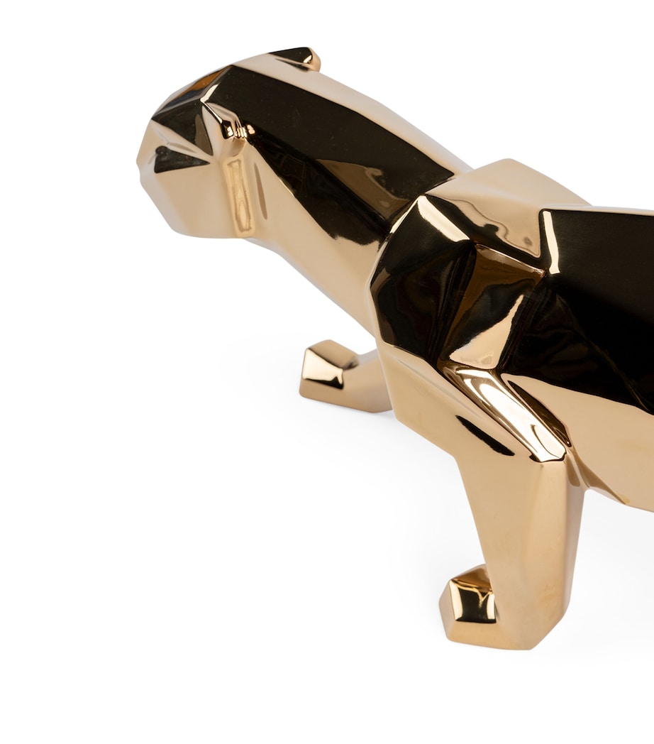 Lladró Porcelain Golden Panther Figurine Gold Image 7