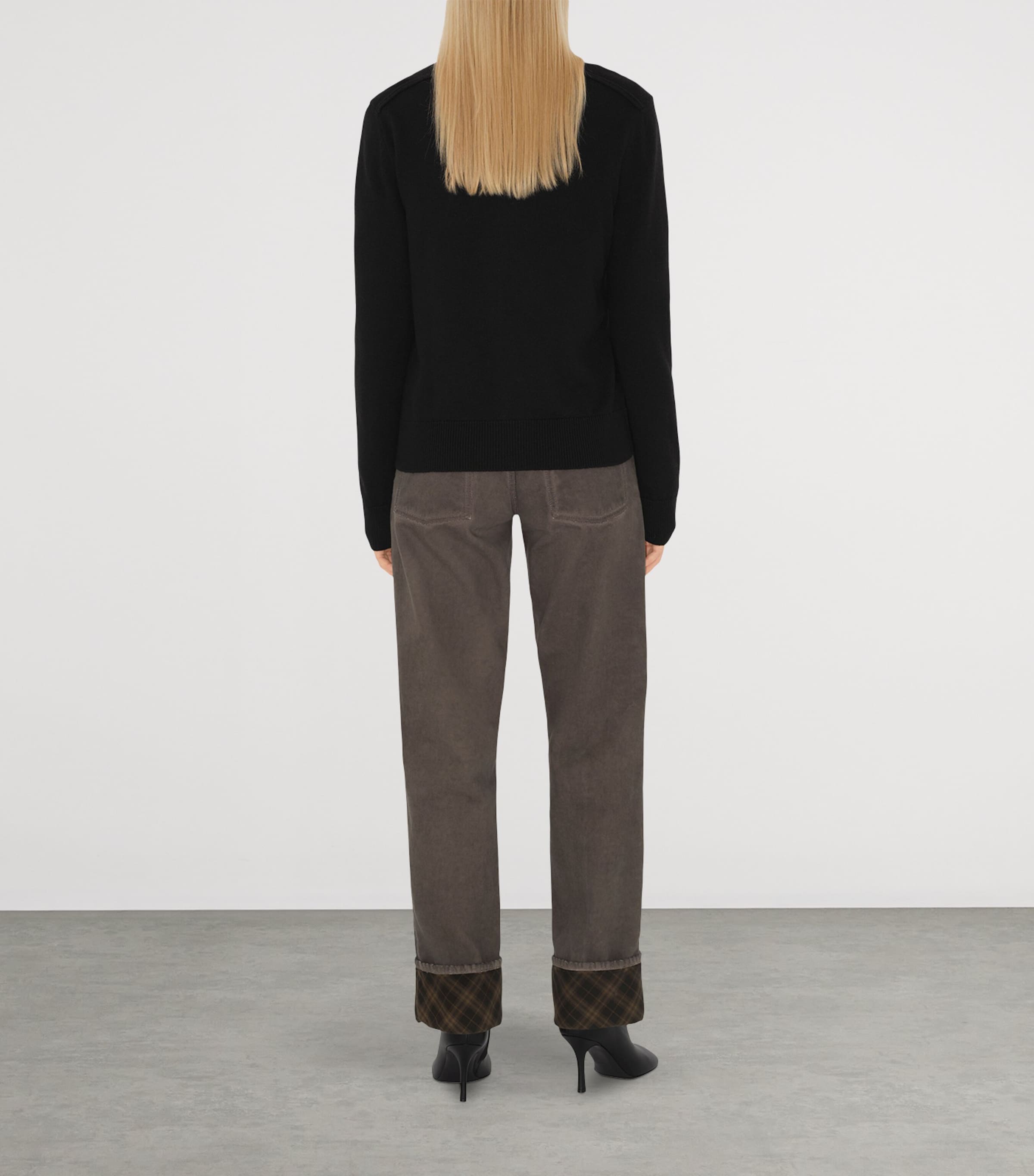 Wool Logo-Label Cardigan BLACK Image 3