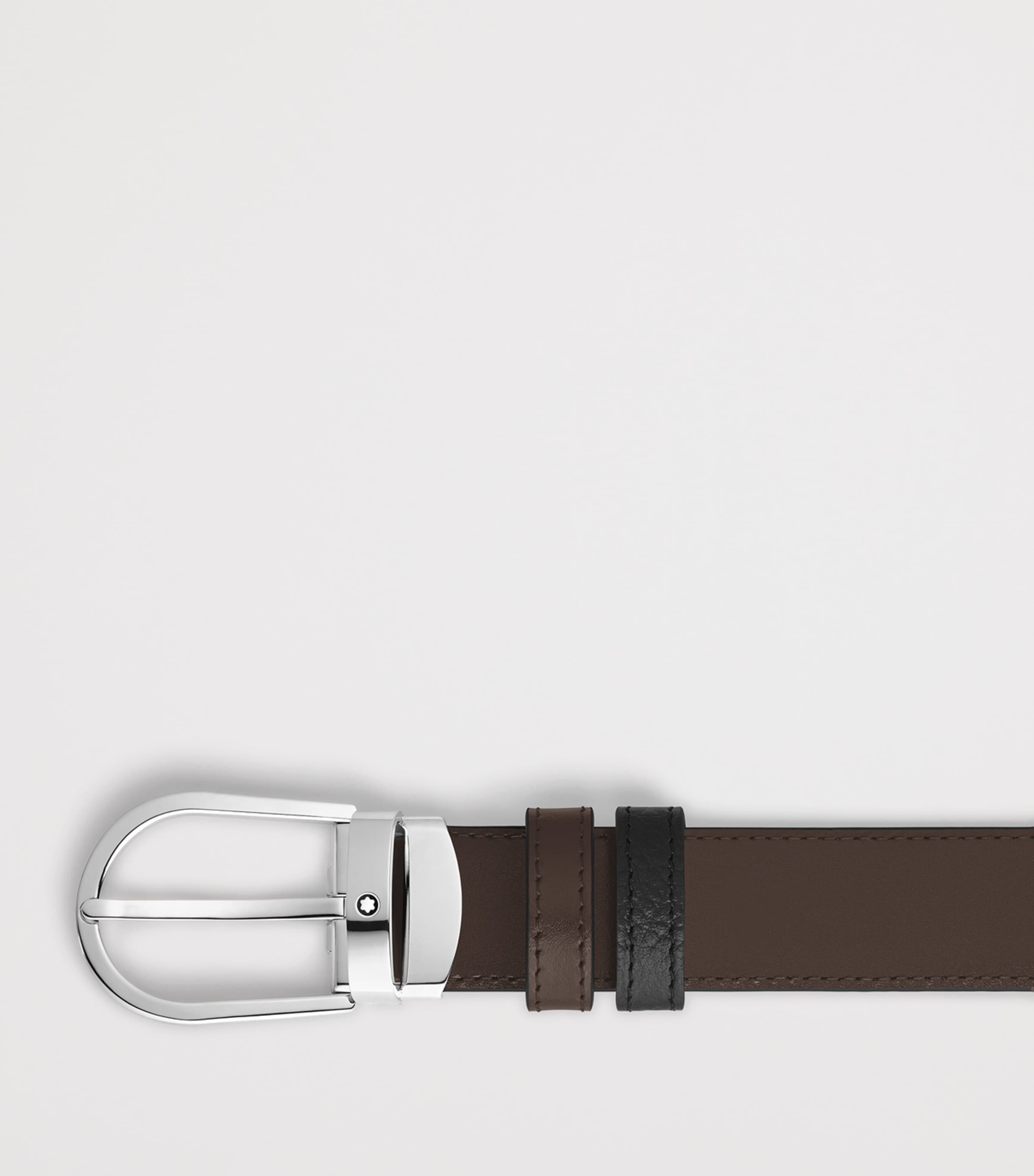 Montblanc Leather Reversible Horseshoe Belt Black/brown Image 2
