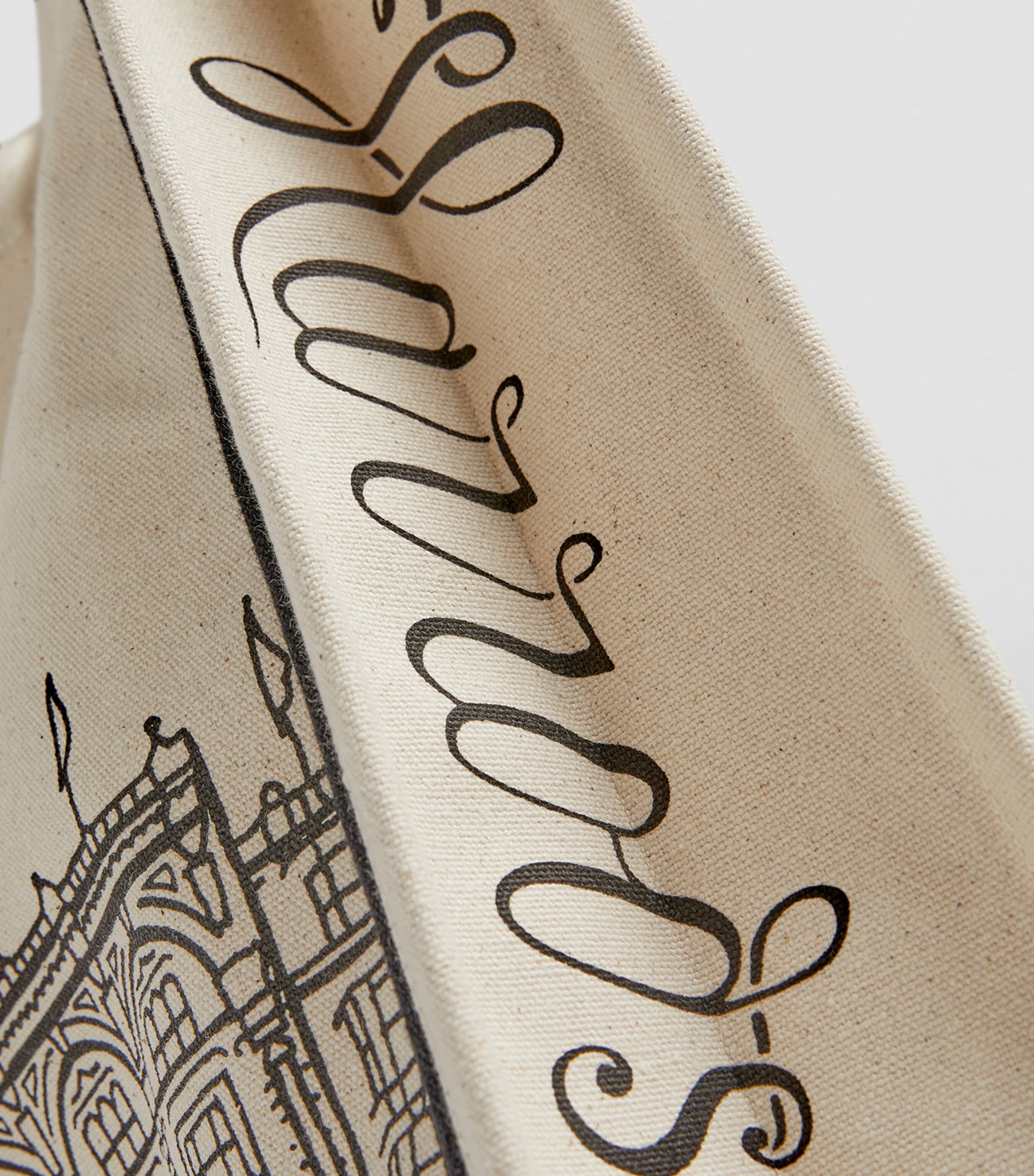 Large Harrods Outline Tote Bag IVORY Image 8