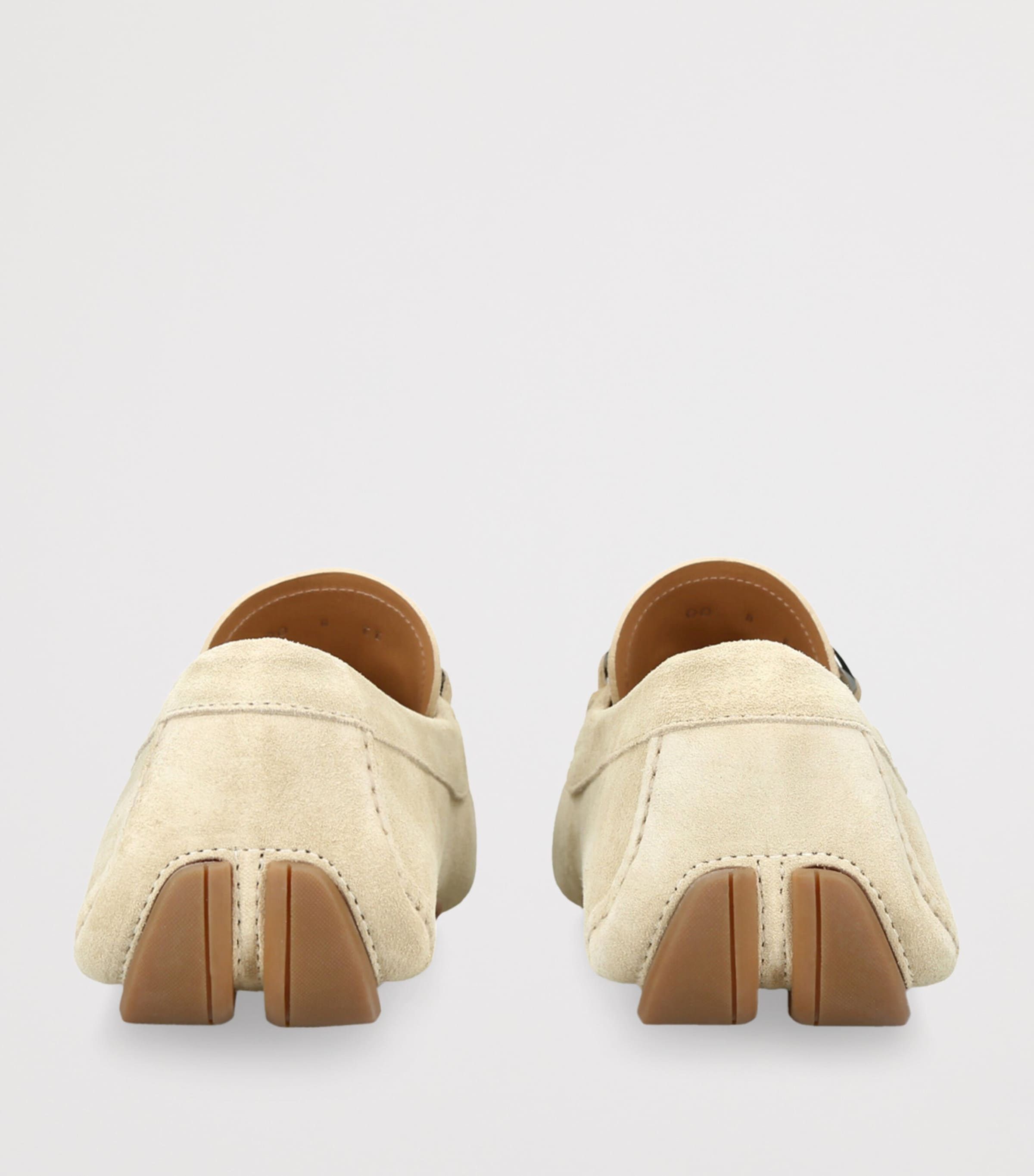 Salvatore Ferragamo Beige Suede Parigi Gancho Driving Shoes