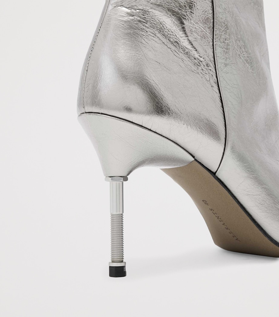 AllSaints Metallic Natasha Ankle Boots 88 Gunmetal Grey Image 6