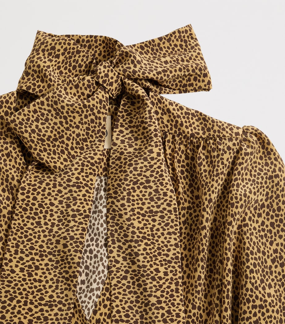 Valentino Womens Silk Cheetah-Print Shirt Image 8