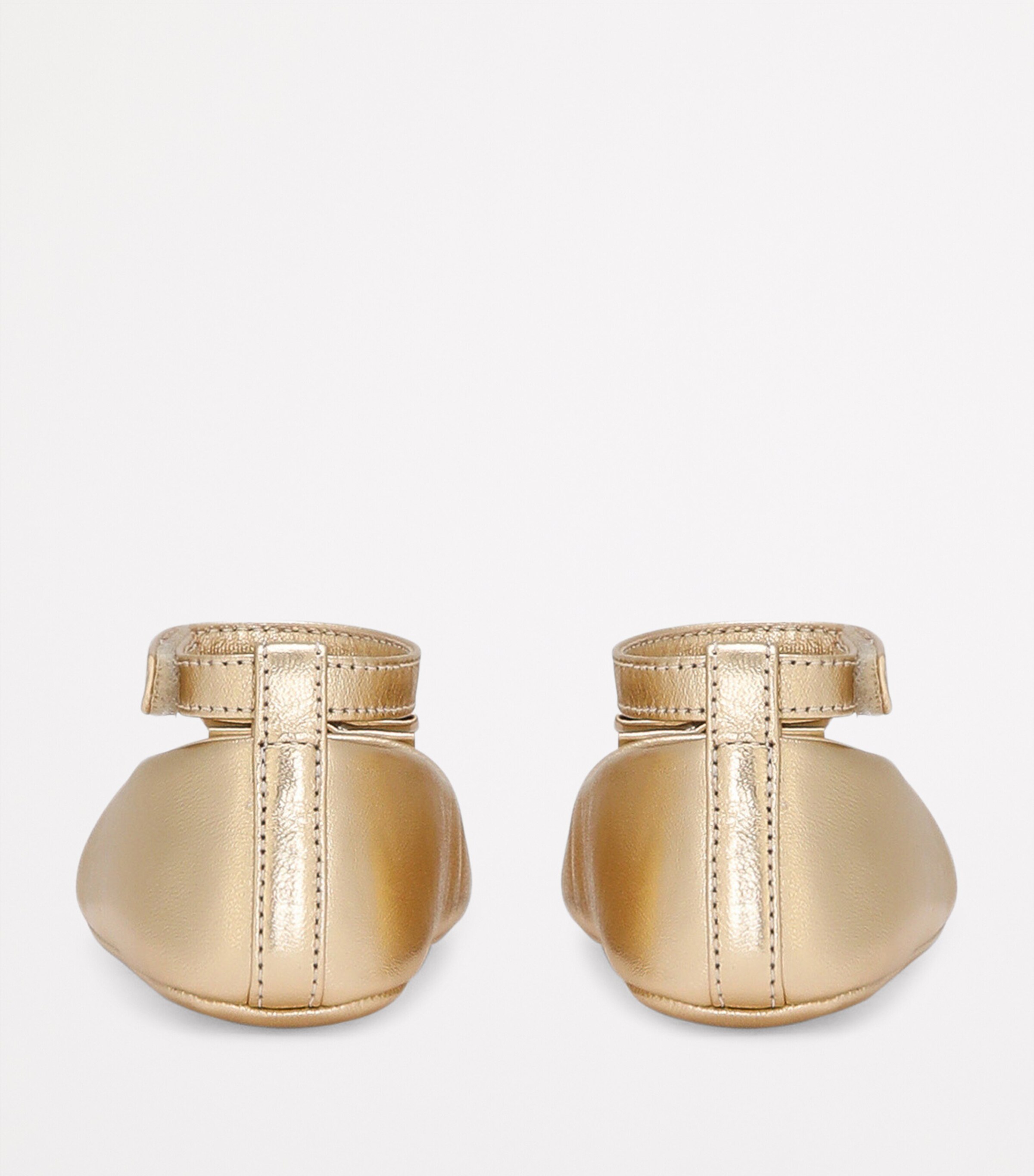 Dolce&Gabbana Kids Metallic Leather Ballet Flats Gold Image 4
