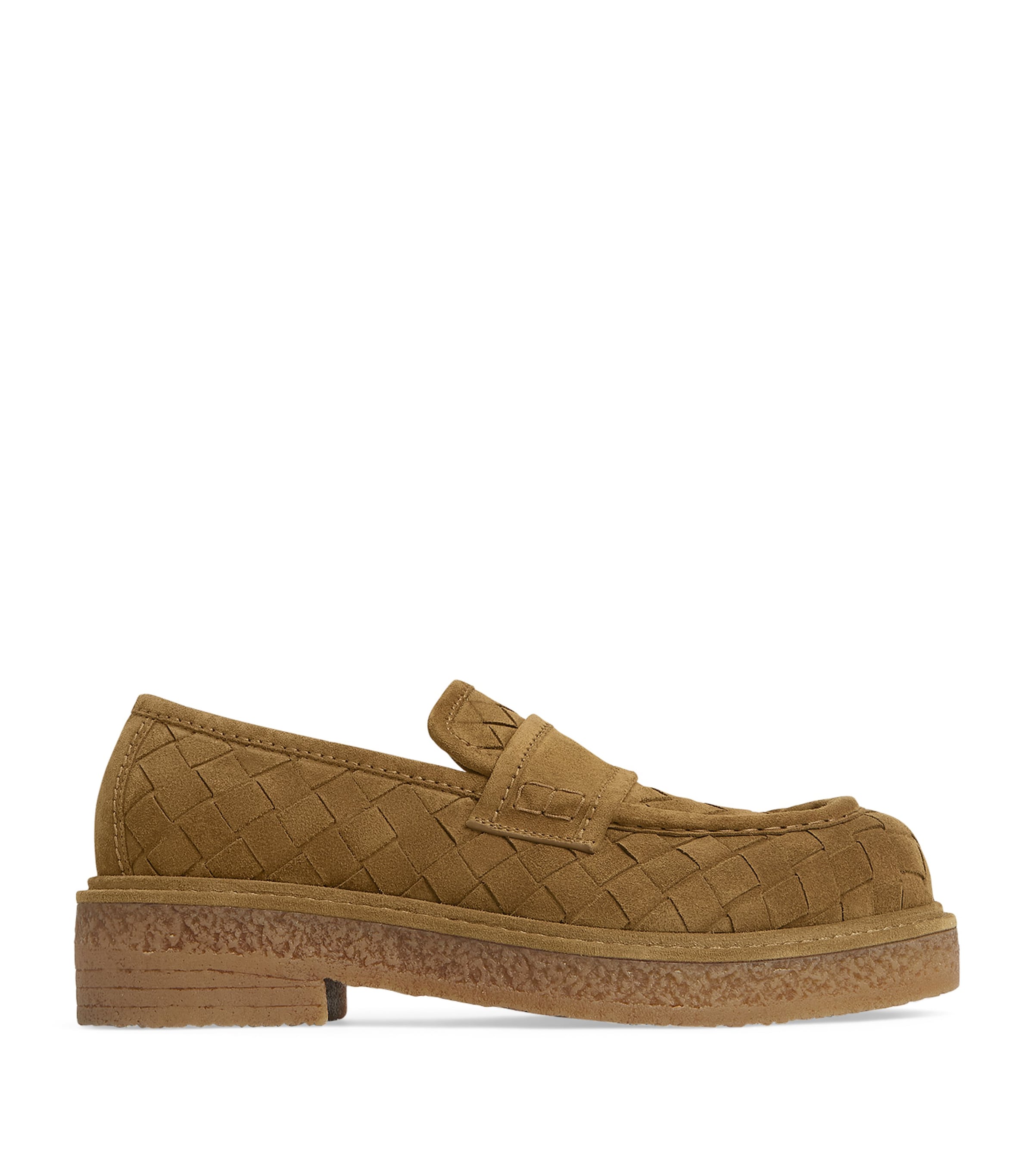 Shop Bottega Veneta Suede Haddock Loafers In Brown