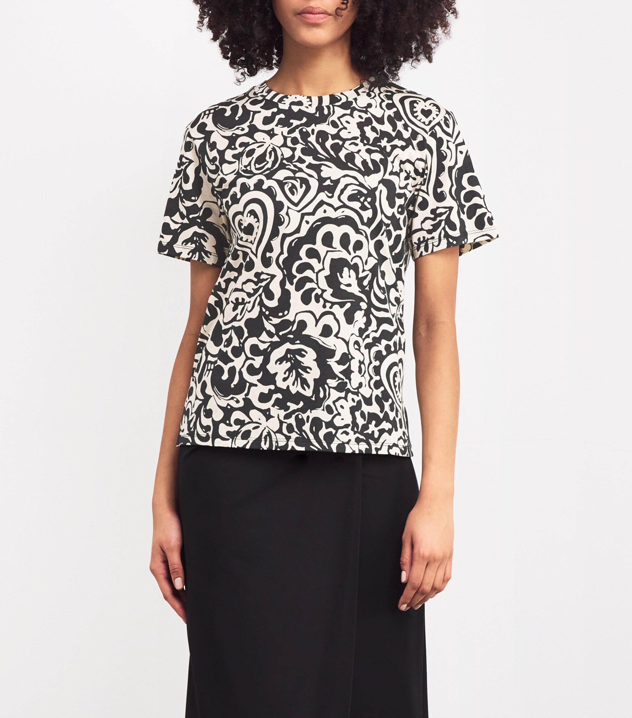 Weekend Max Mara Womens Cotton Graphic T-Shirt Black Image 3