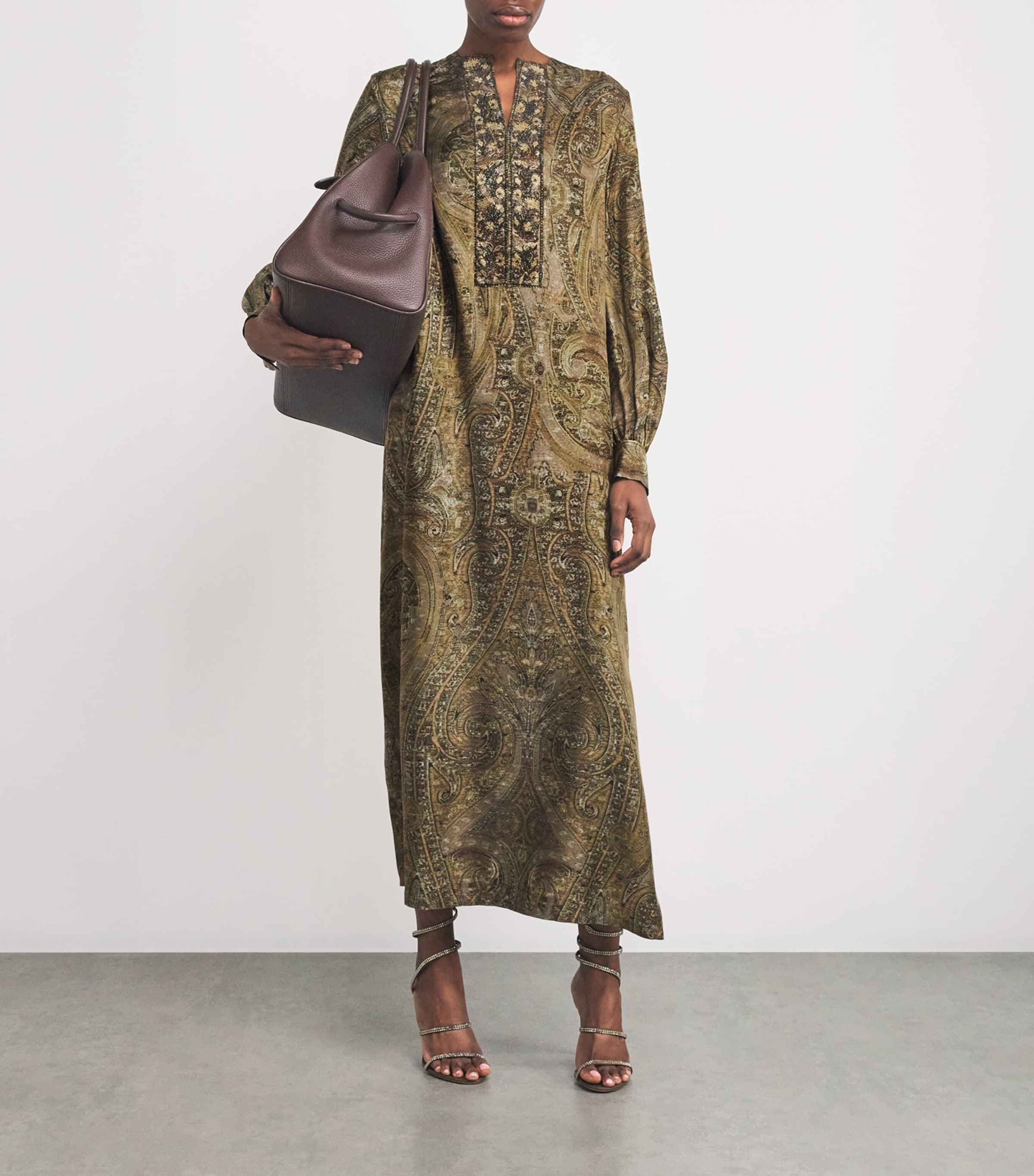 VIP【送料関税込】MAX MARA SILK TUNIC Max Mara Silk Printed Maxi Tunic Dress | Harrods UK